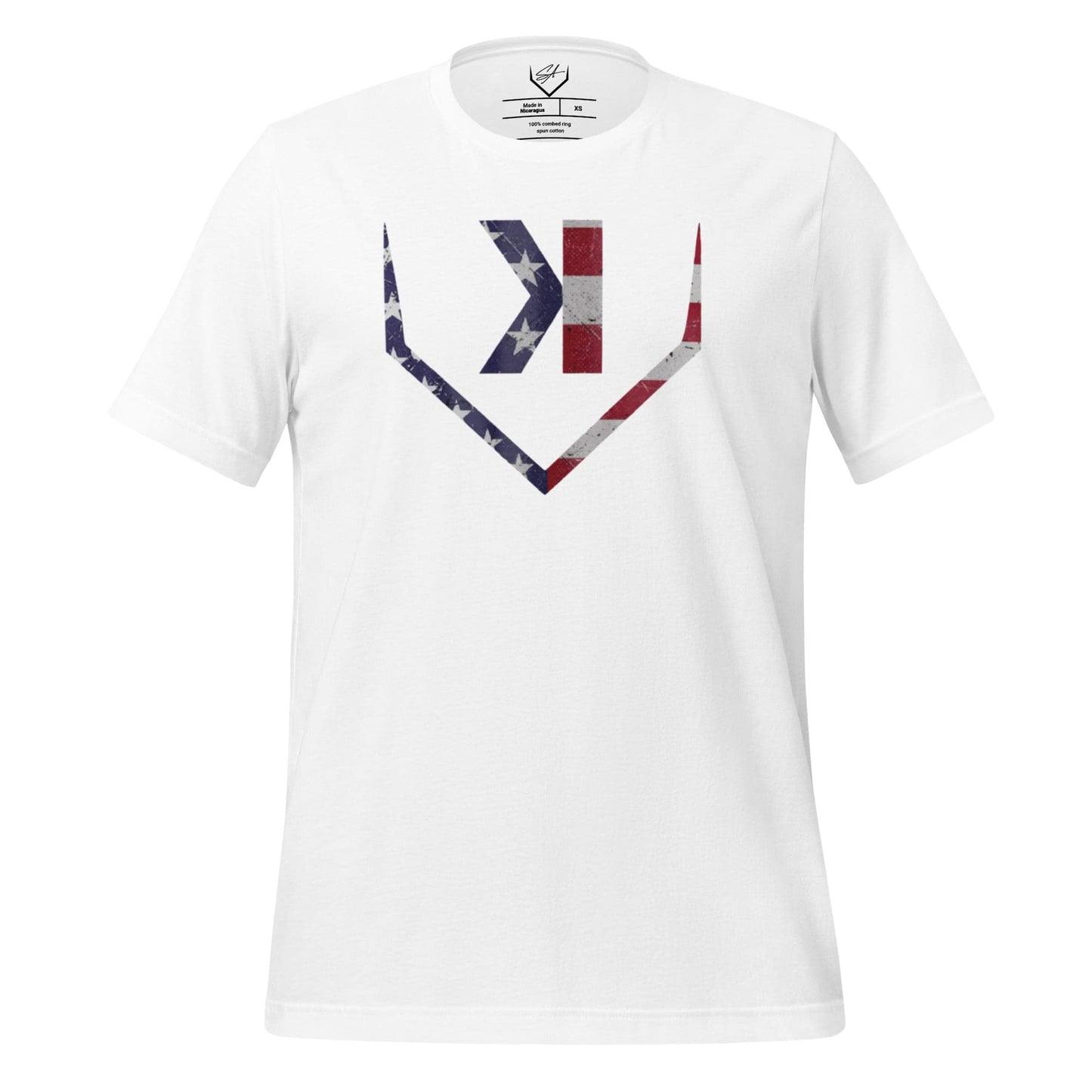 American Flag Home Plate Distressed - Adult Tee - SA Apparel