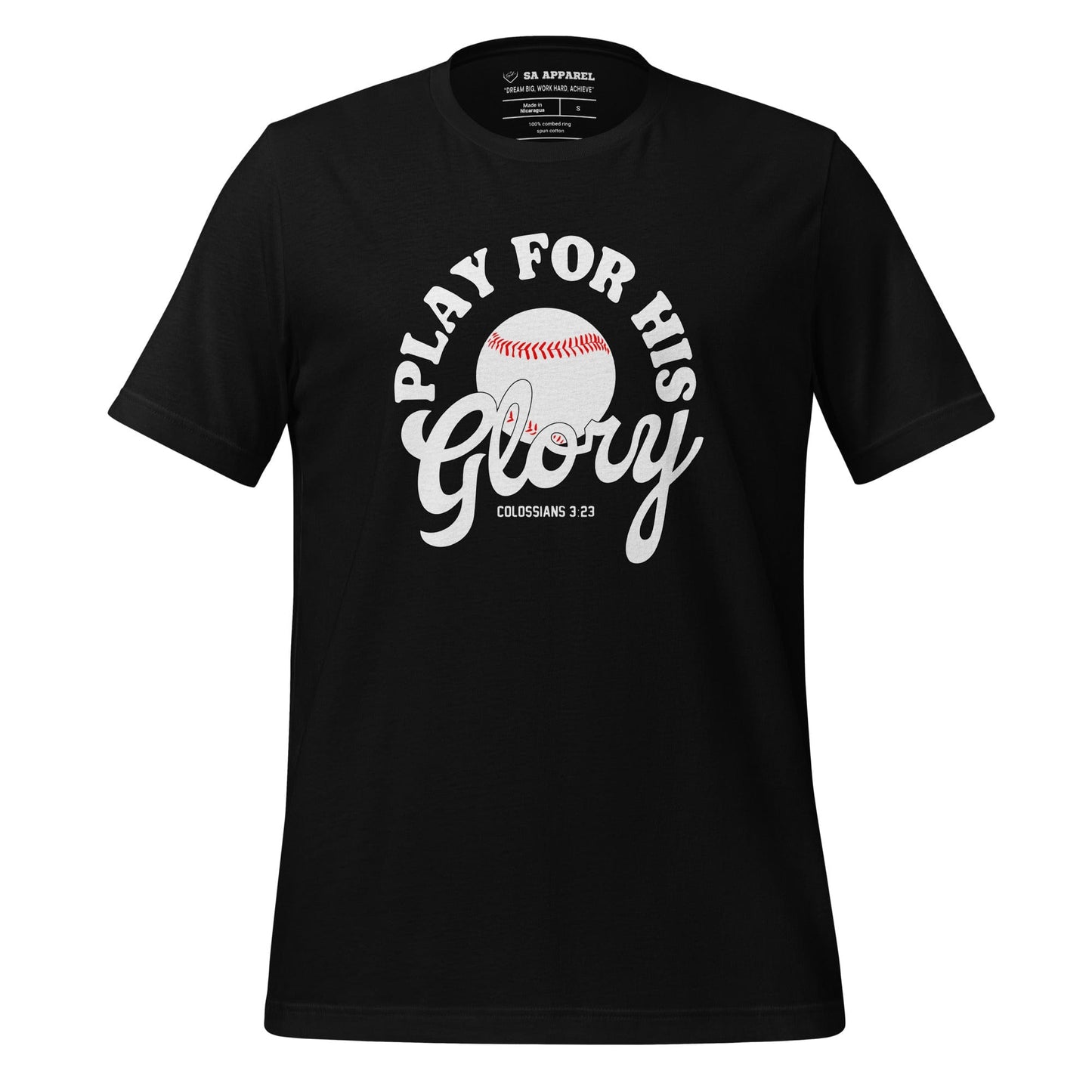Play For His Glory Baseball - Adult Tee - SA Apparel