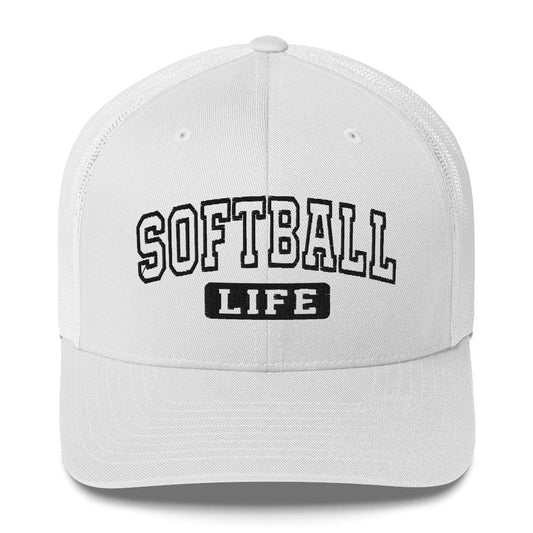 SA Apparel Trucker Hat White Softball Life - Trucker Hat