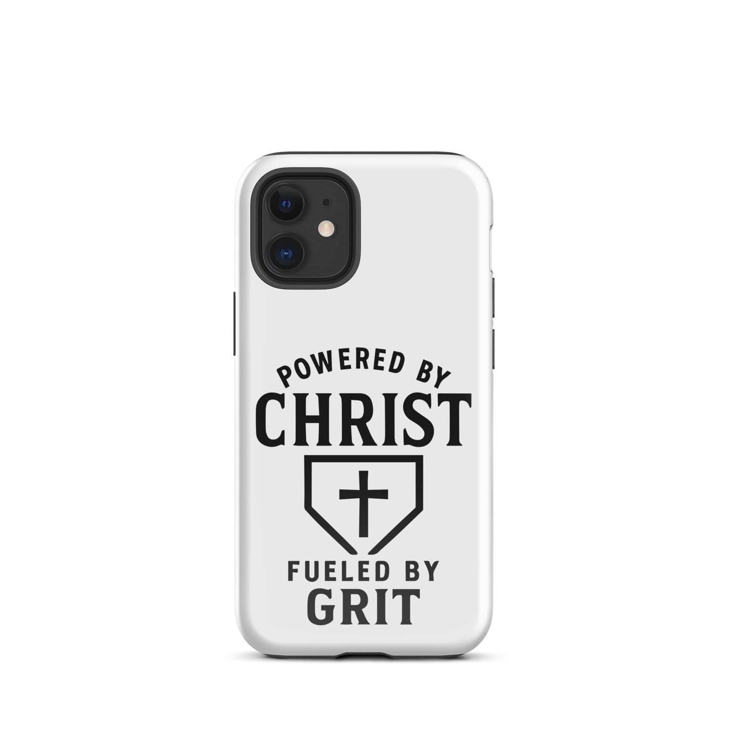 SA Apparel Phone Case iPhone 12 mini Powered By Christ, Fueled By Grit - iPhone Tough Case