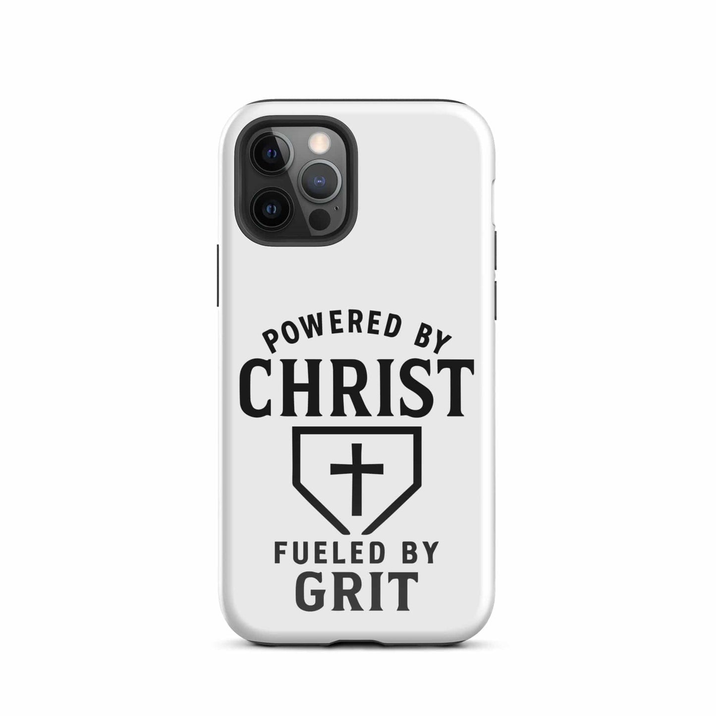 SA Apparel Phone Case iPhone 12 Pro Powered By Christ, Fueled By Grit - iPhone Tough Case