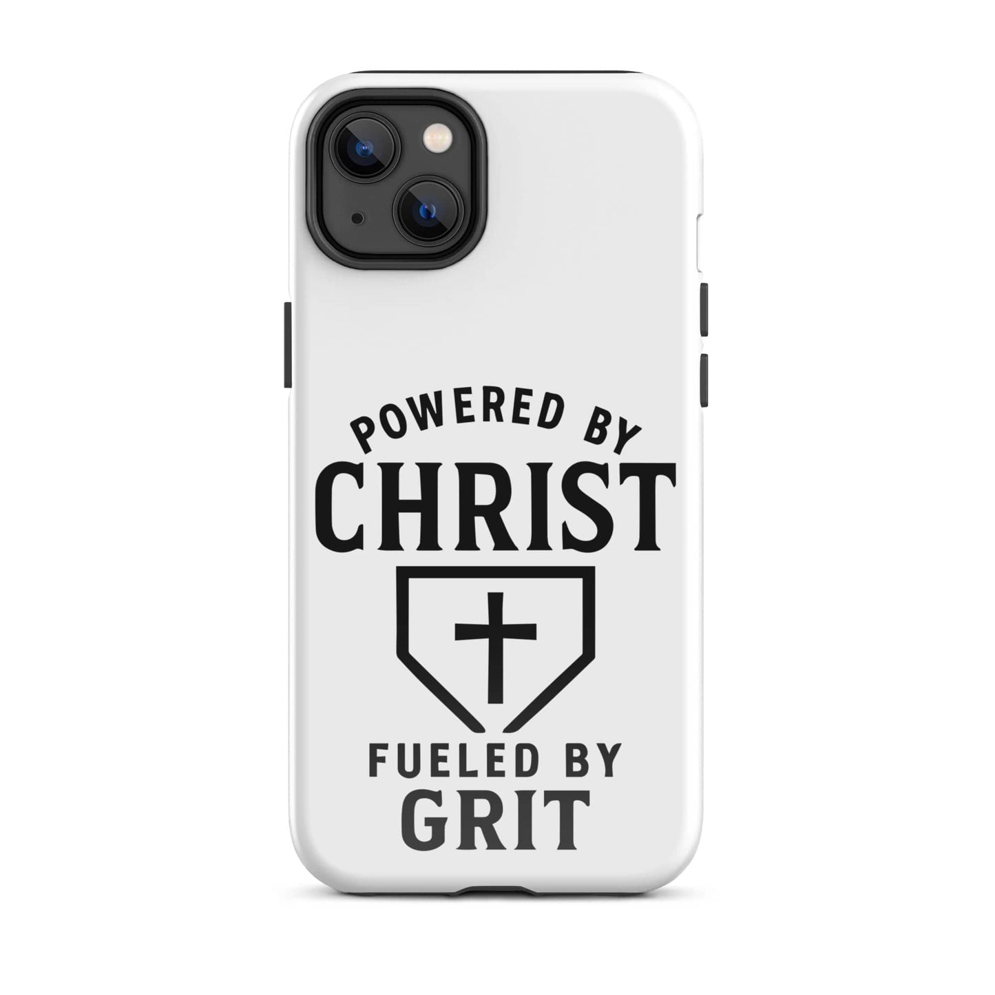 SA Apparel Phone Case iPhone 14 Plus Powered By Christ, Fueled By Grit - iPhone Tough Case