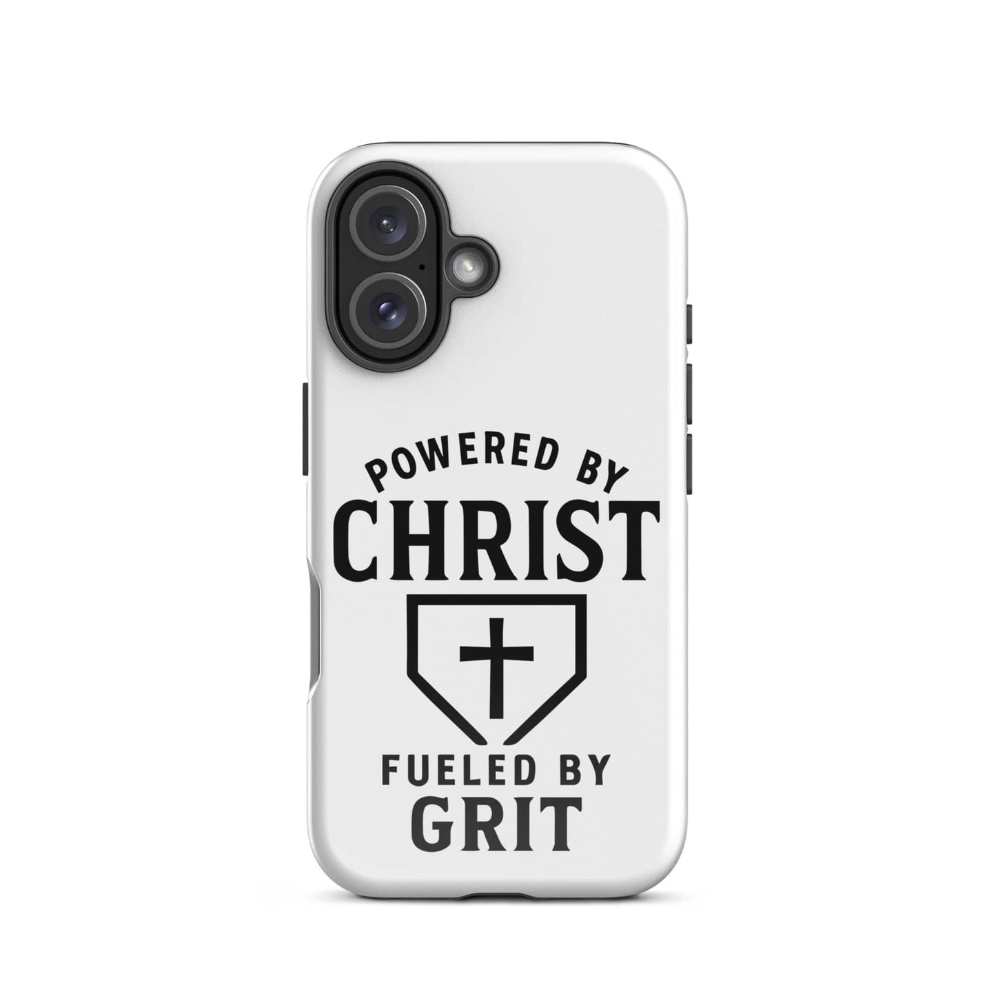 SA Apparel Phone Case iPhone 16 Powered By Christ, Fueled By Grit - iPhone Tough Case
