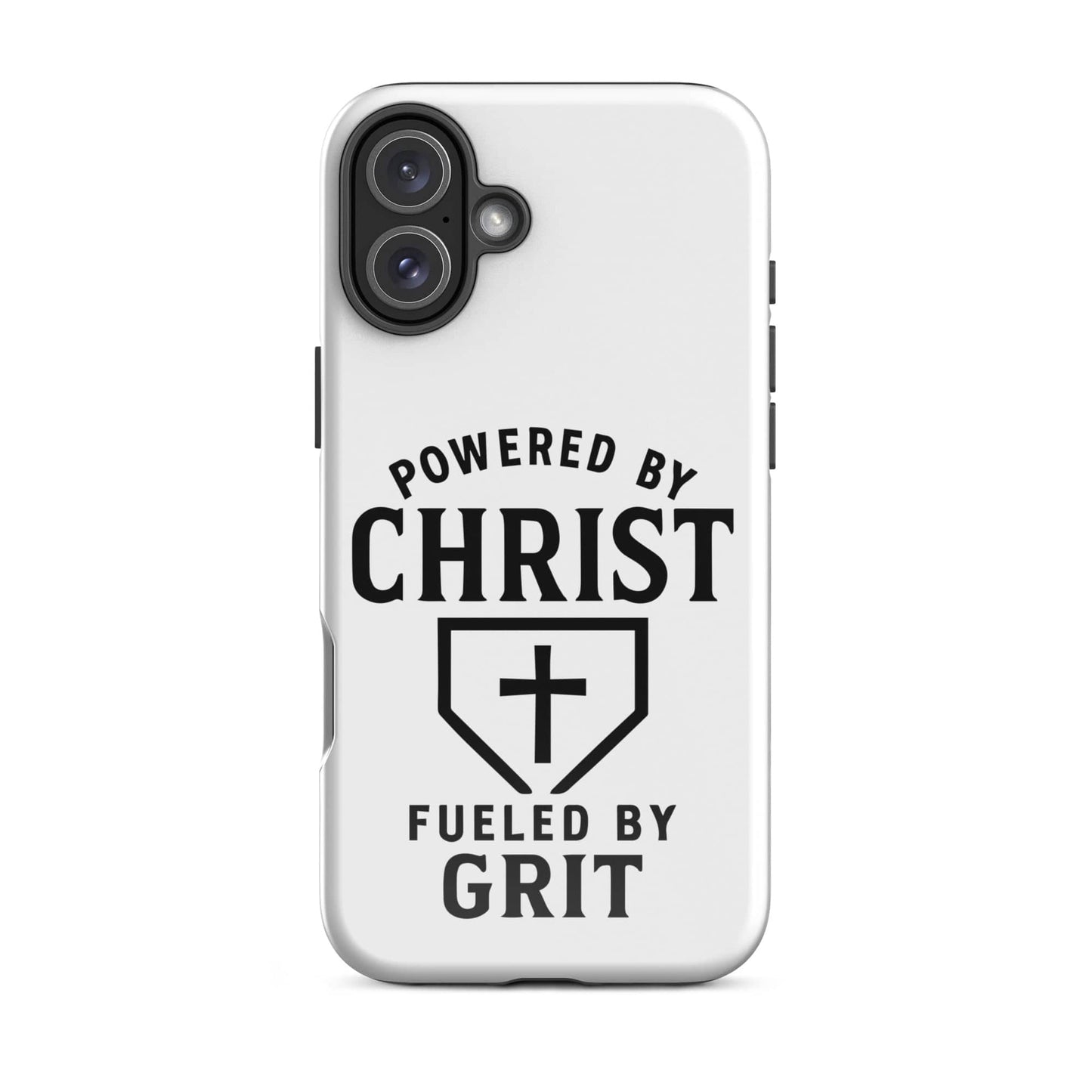 SA Apparel Phone Case iPhone 16 Plus Powered By Christ, Fueled By Grit - iPhone Tough Case