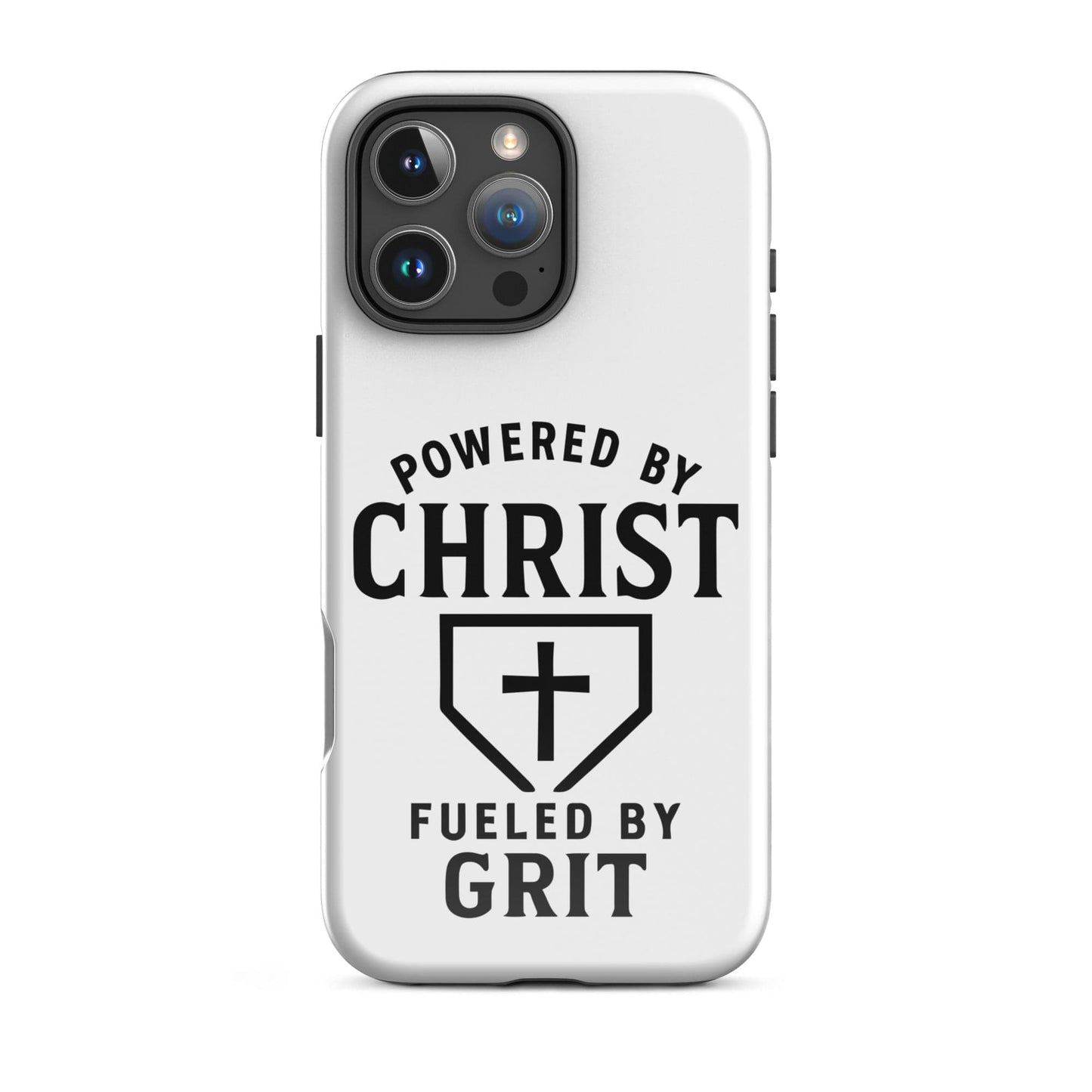SA Apparel Phone Case iPhone 16 Pro Max Powered By Christ, Fueled By Grit - iPhone Tough Case