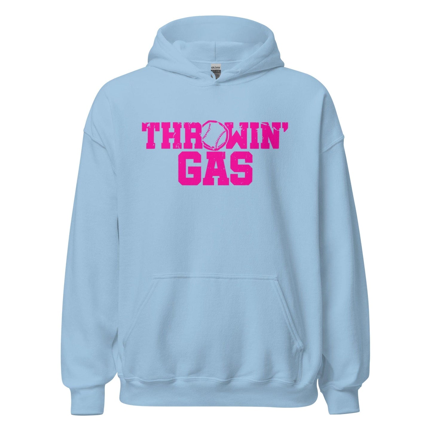 SA Apparel Light Blue / S Throwin' Gas Distressed - Adult Hoodie