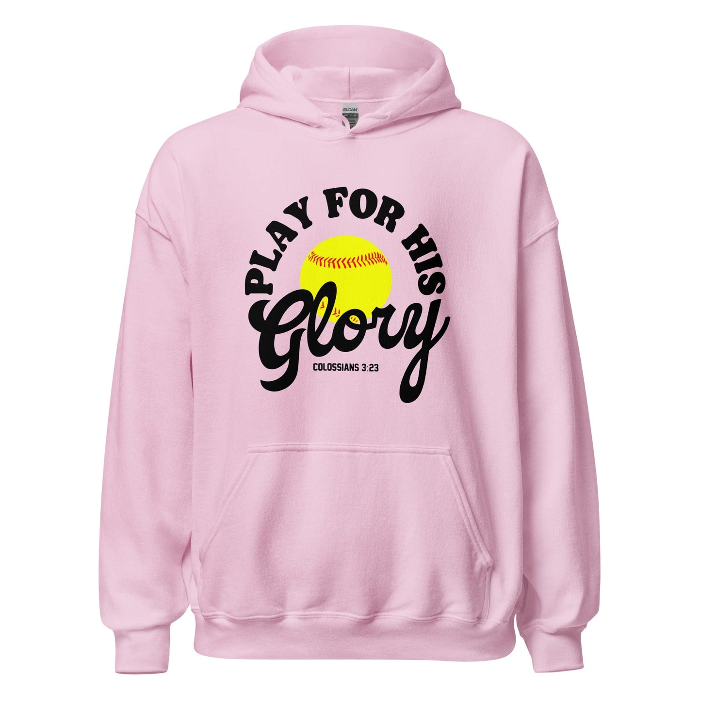 SA Apparel Light Pink / S Play For His Glory Softball - Adult Hoodie