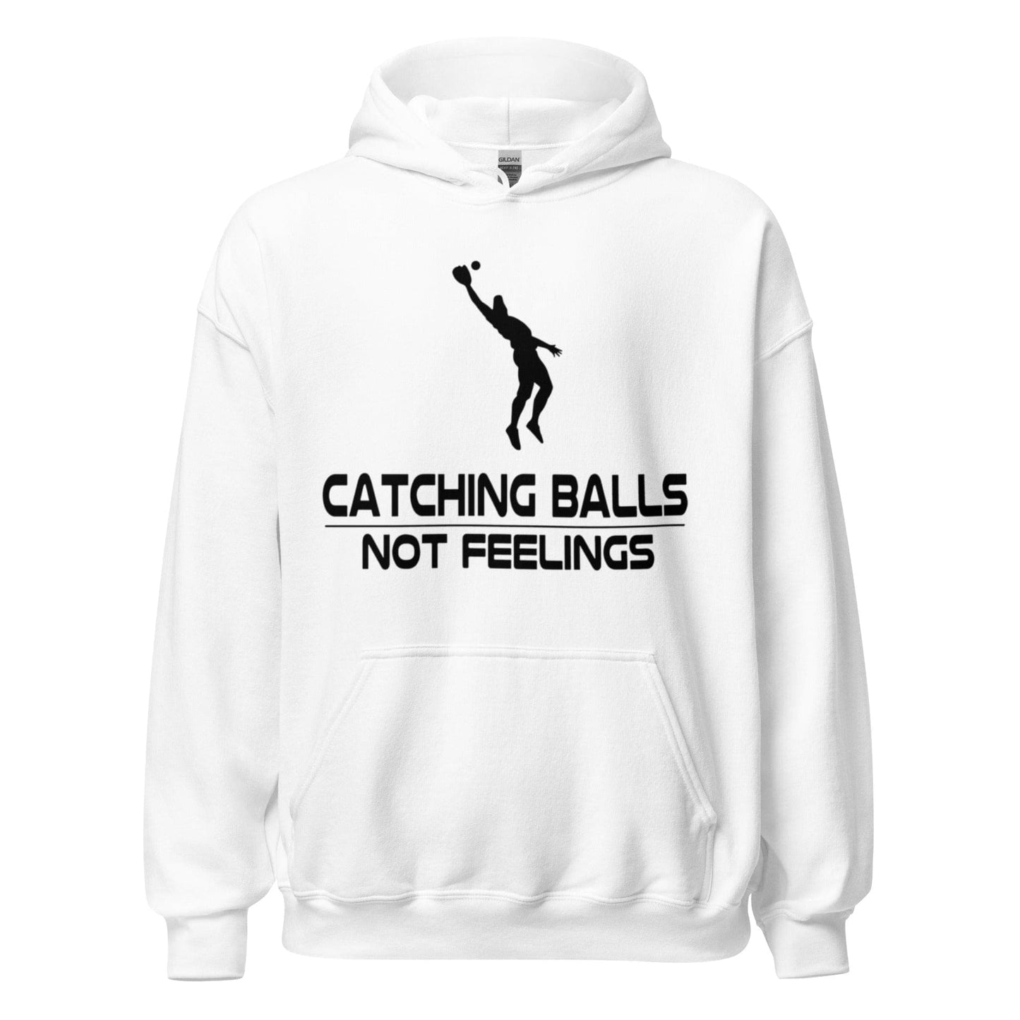 SA Apparel Adult Hoodie White / S Catching Balls Not Feelings Baseball - Adult Hoodie