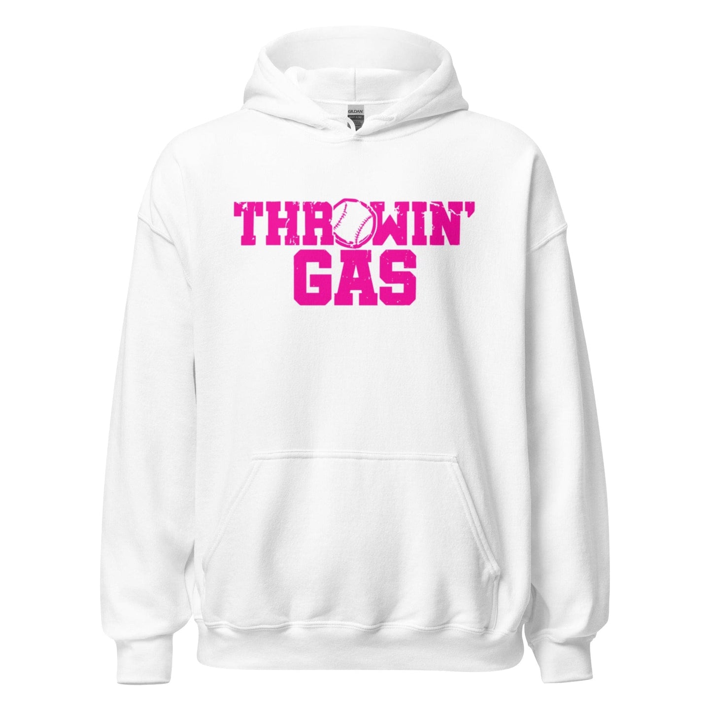 SA Apparel White / S Throwin' Gas Distressed - Adult Hoodie