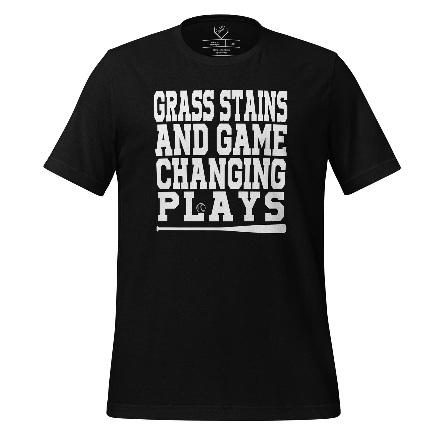 SA Apparel Black / S Grass Stains And Game Changing Plays - Adult Tee