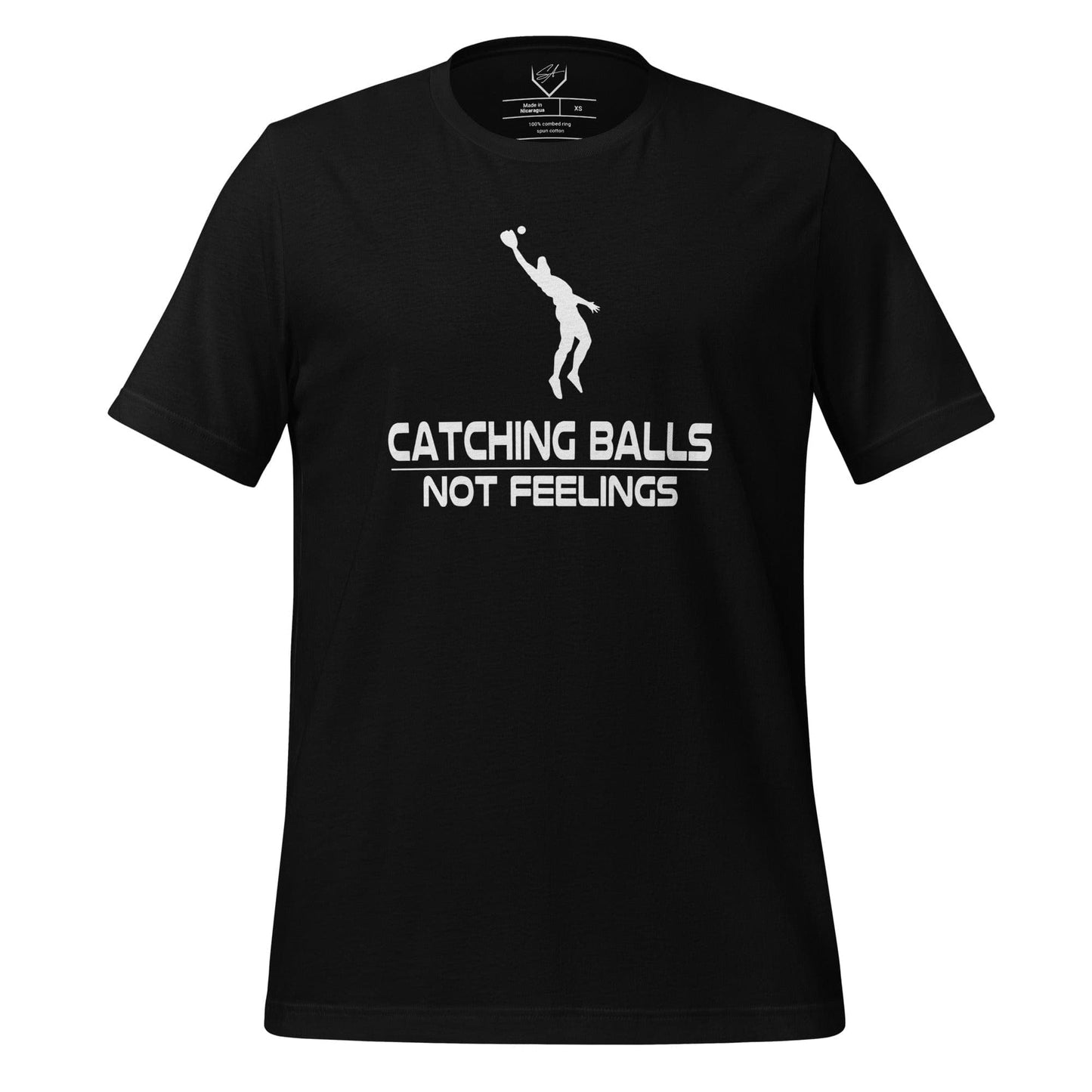 SA Apparel Adult Tee Black / S Catching Balls Not Feelings Baseball - Adult Tee