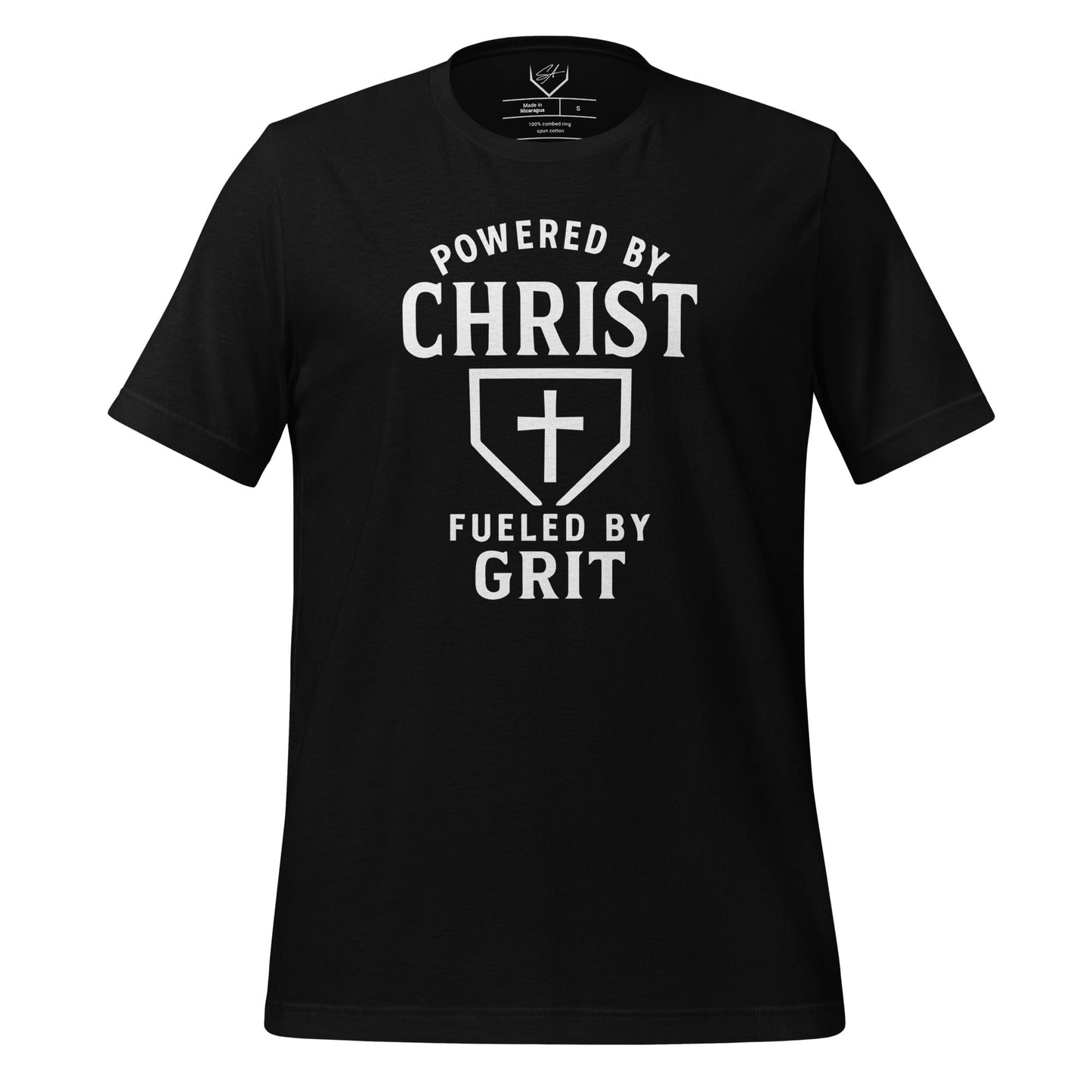 SA Apparel Adult Tee Black / S / Soft Style/Cotton Powered By Christ, Fueled By Grit - Adult Tee