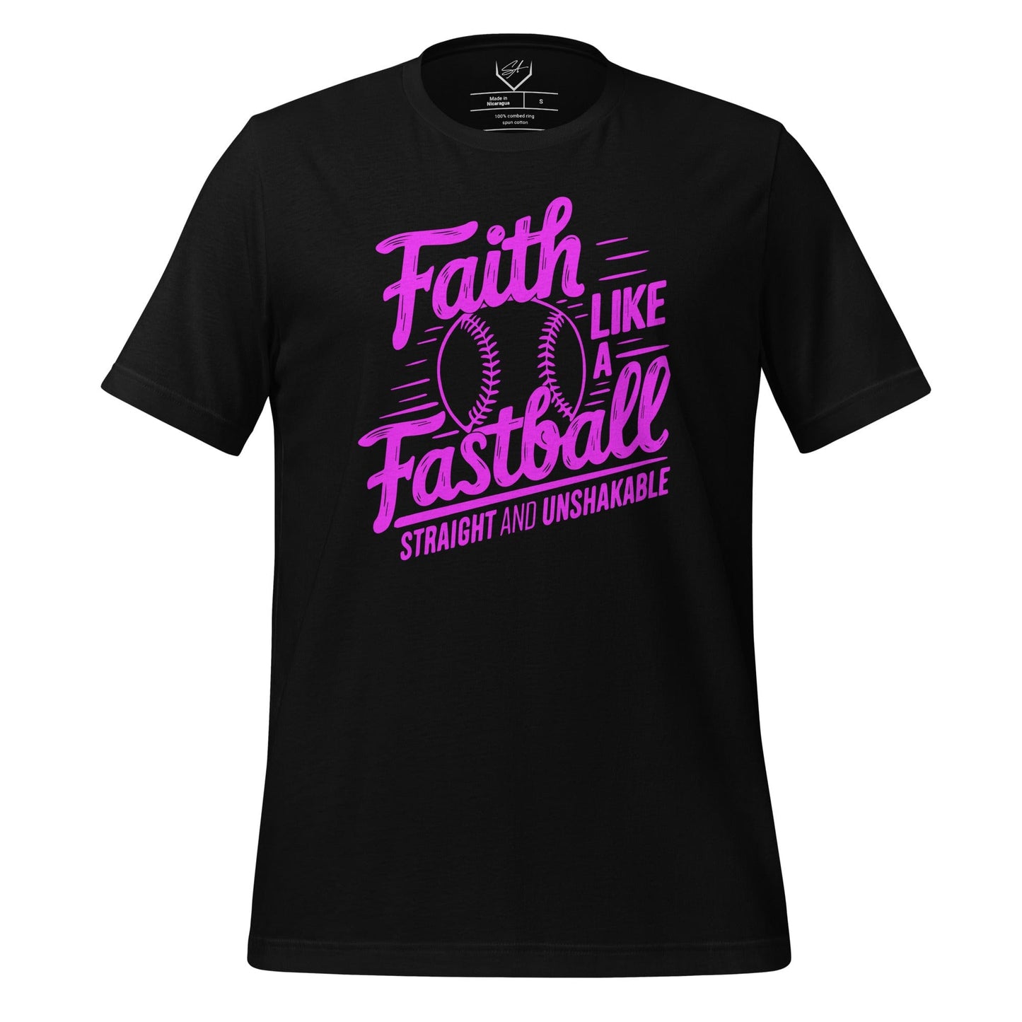 SA Apparel Adult Tee Black / S / Soft Style/Cotton Faith Like A Fastball Softball - Adult Tee