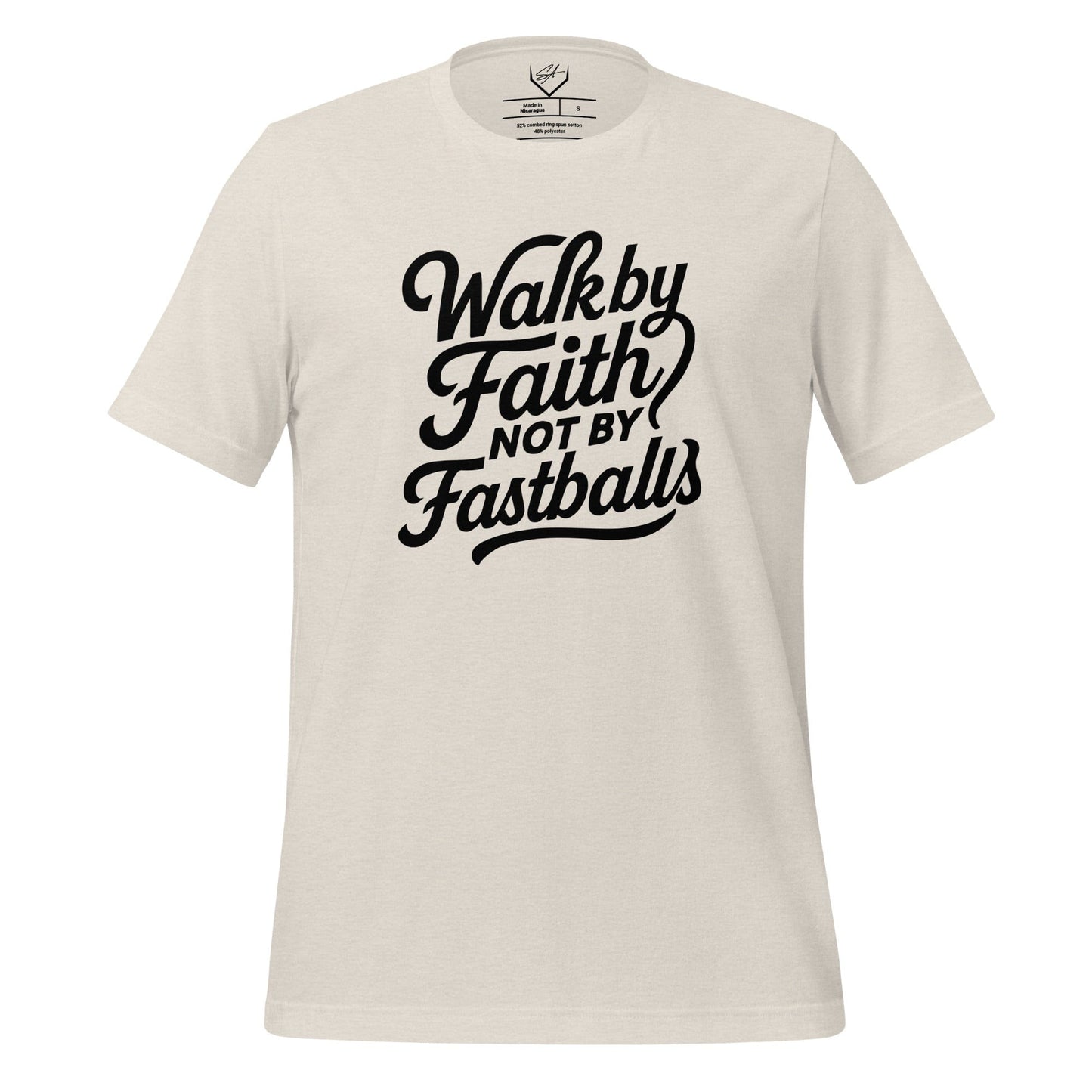 SA Apparel Adult Tee Natural / S Walk By Faith Not By Fastballs - Adult Tee