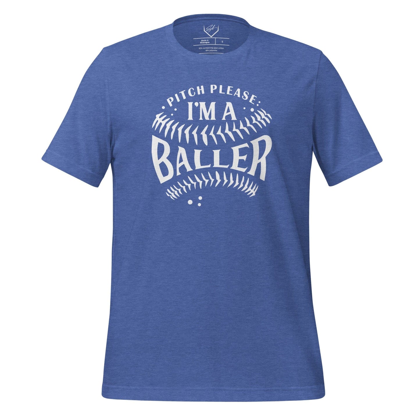 SA Apparel Heather True Royal / S Pitch Please I'm A Baller - Adult Tee