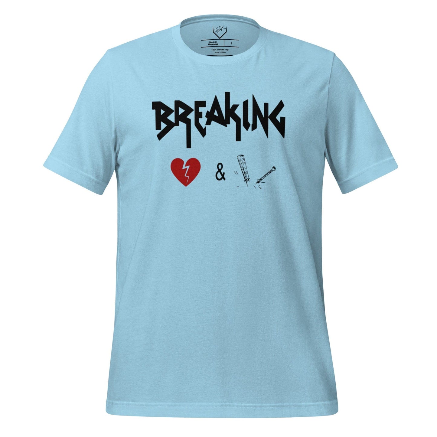 SA Apparel Adult Tee Light Blue / S Breaking Hearts And Bats - Adult Tee