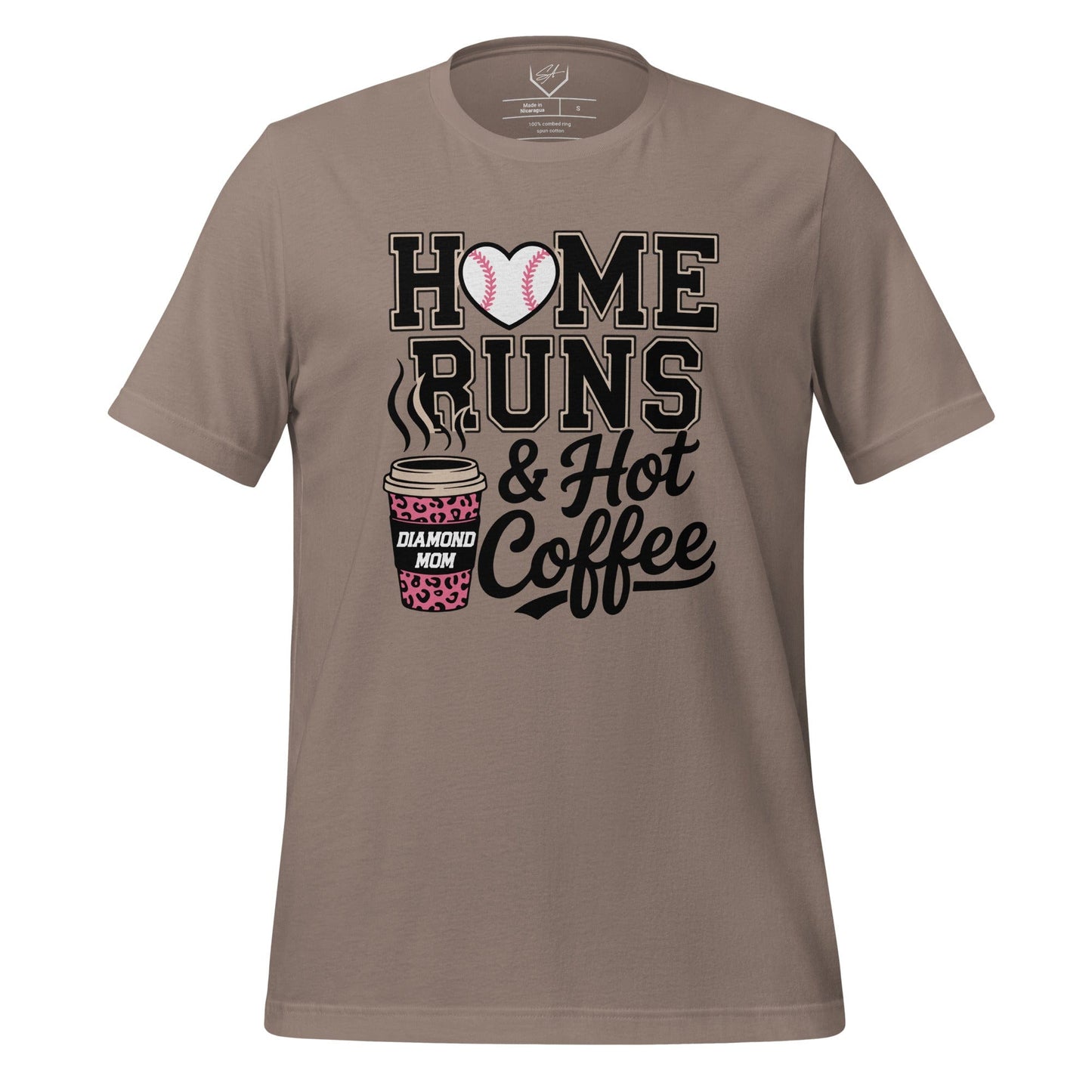 SA Apparel Adult Tee Pebble / S / Soft Style/Cotton Home Runs & Hot Coffee - Adult Tee