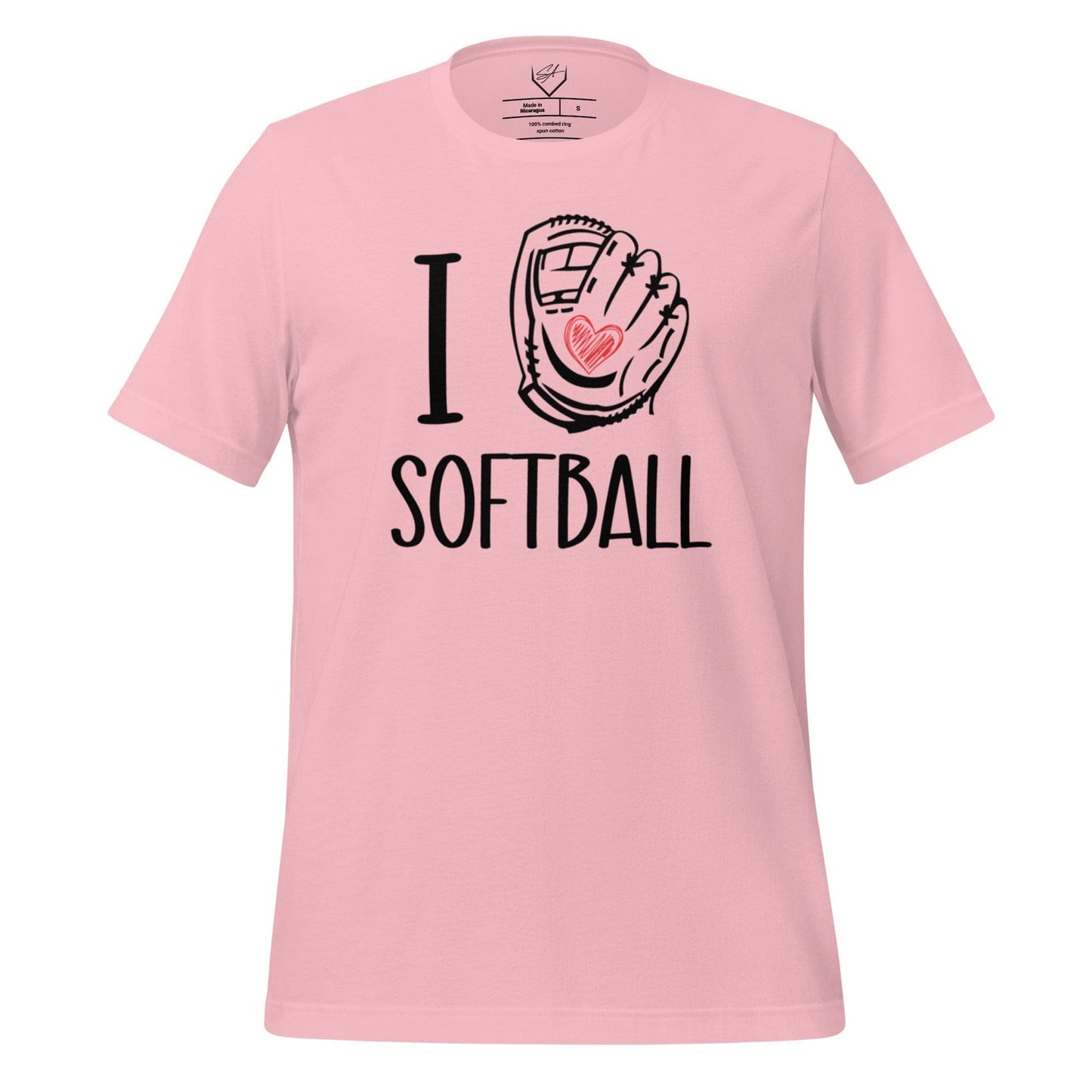 SA Apparel Pink / S I Glove Softball - Adult Tee