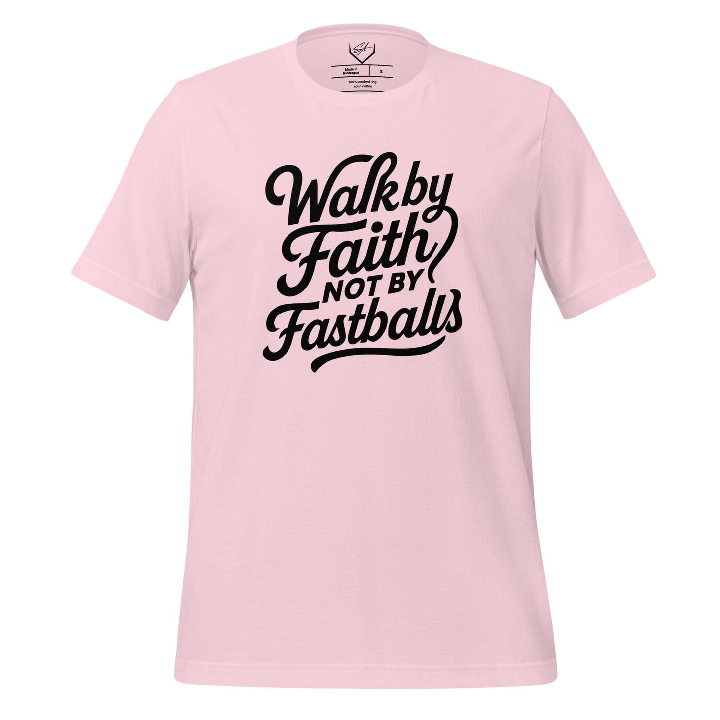 SA Apparel Adult Tee Light Pink / S Walk By Faith Not By Fastballs - Adult Tee