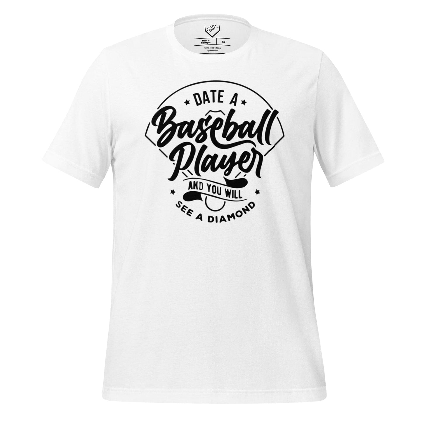 SA Apparel White / S Date A Player And You Will See A Diamond - Adult Tee