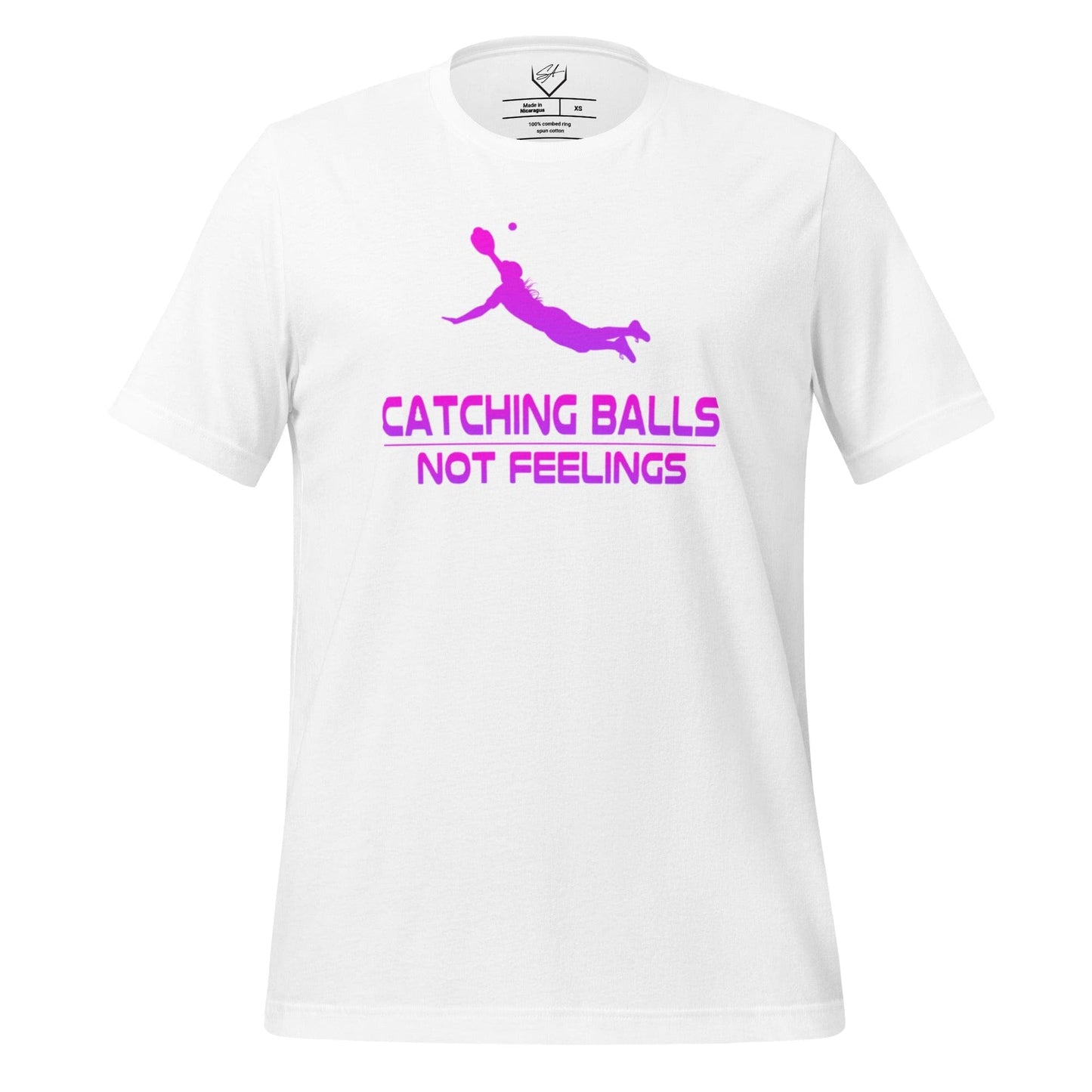 SA Apparel Adult Tee White / S Catching Balls Not Feelings Softball Ombre - Adult Tee