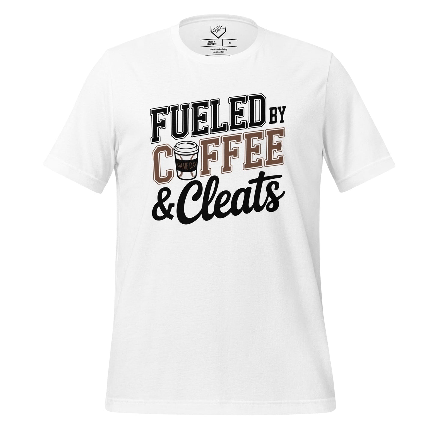 SA Apparel Adult Tee White / S Fueled By Coffee & Cleats - Adult Tee
