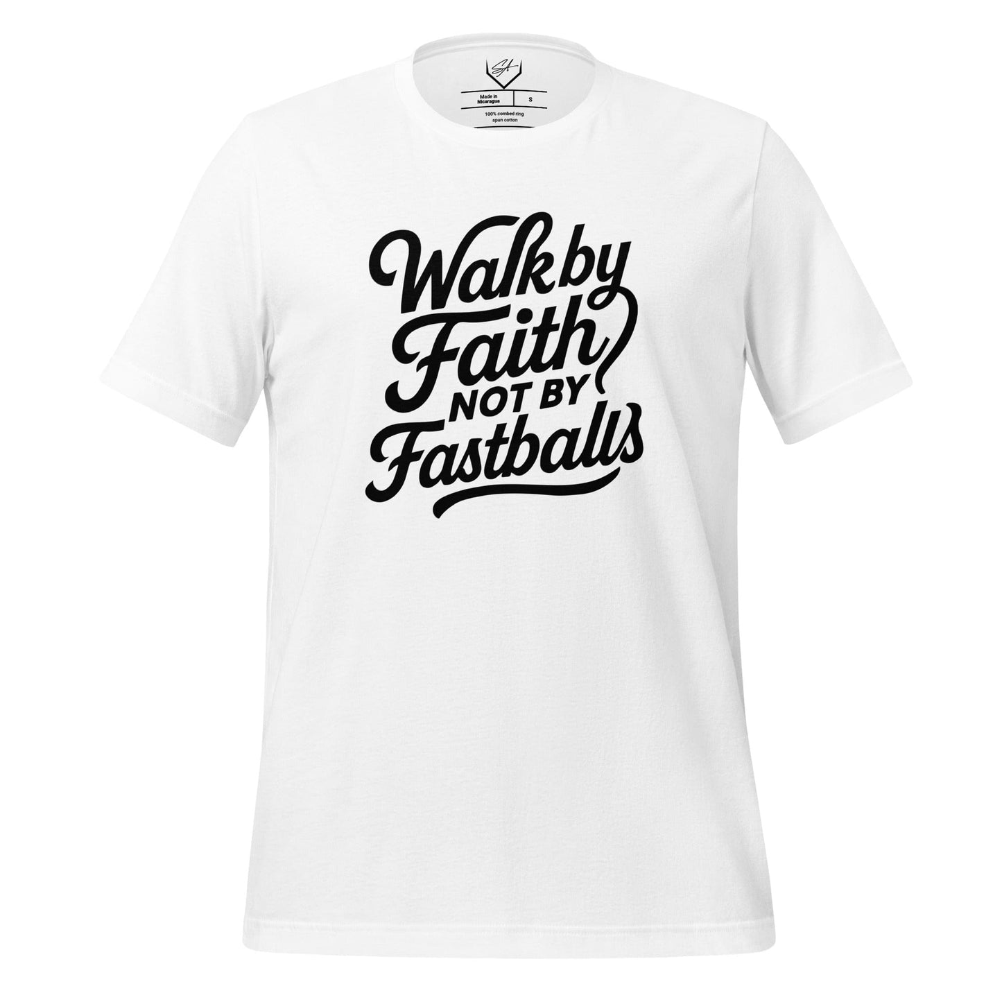 SA Apparel Adult Tee White / S Walk By Faith Not By Fastballs - Adult Tee