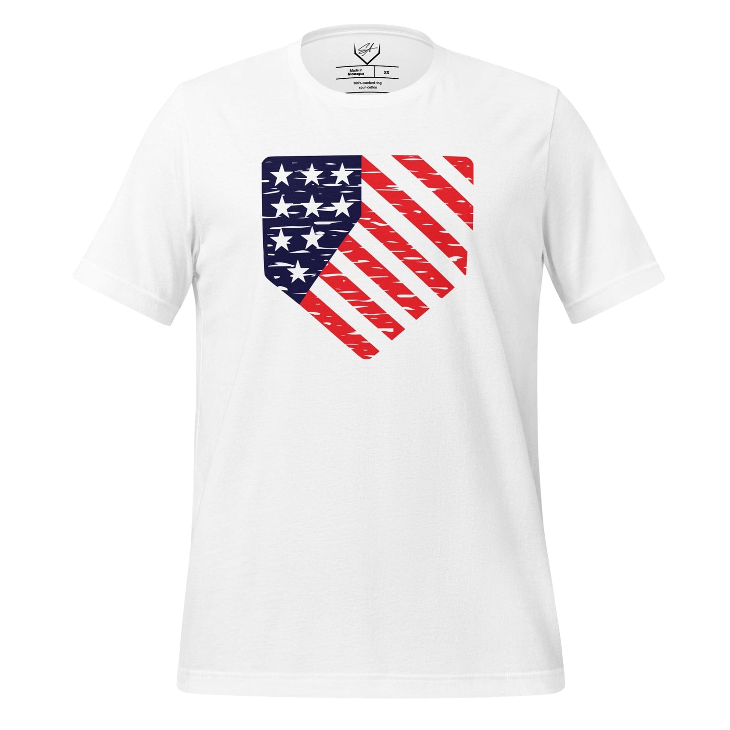 SA Apparel Adult Tee White / XS / Soft Style/Cotton Flag Home Plate - Adult Tee