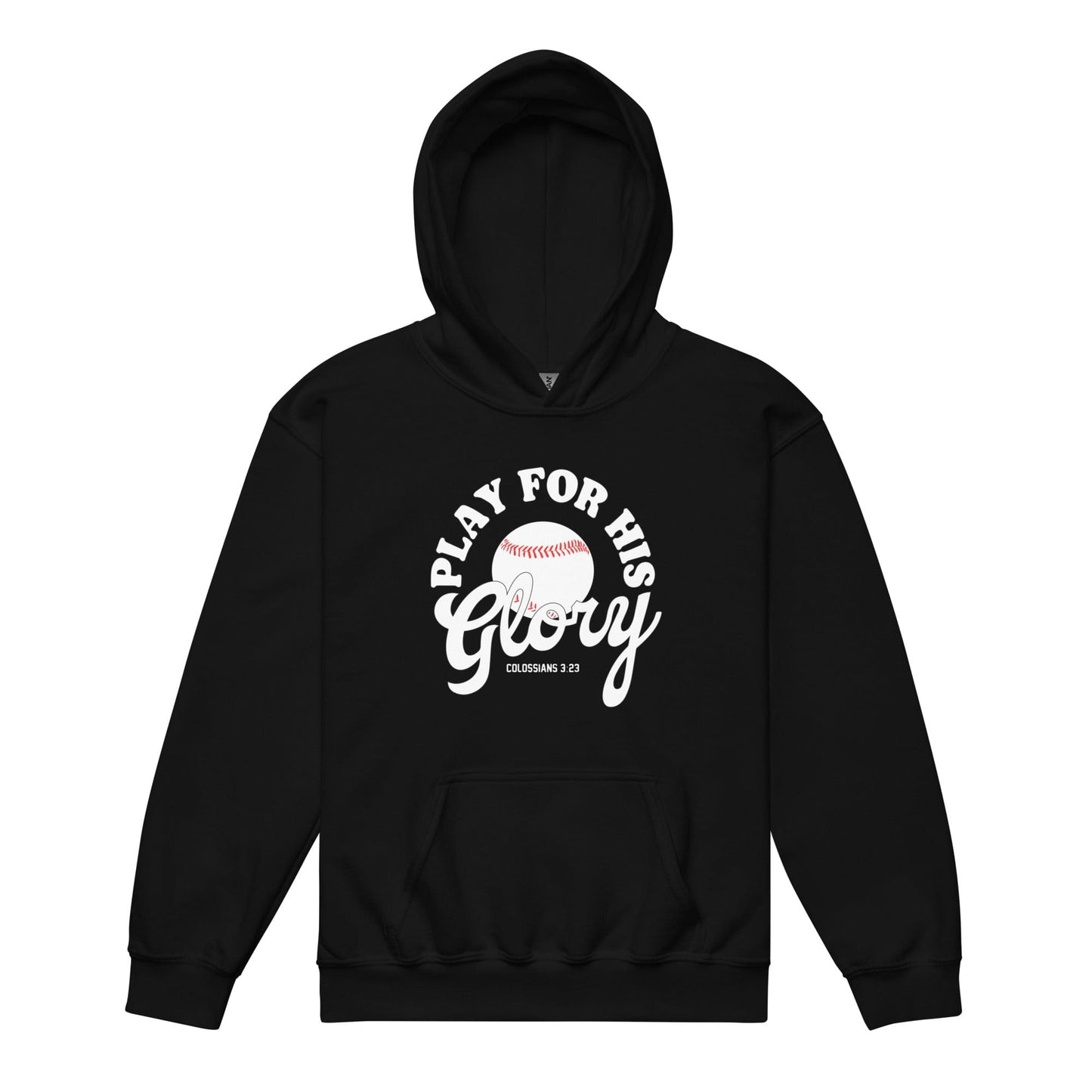 SA Apparel Black / S Play For His Glory Baseball - Youth Hoodie