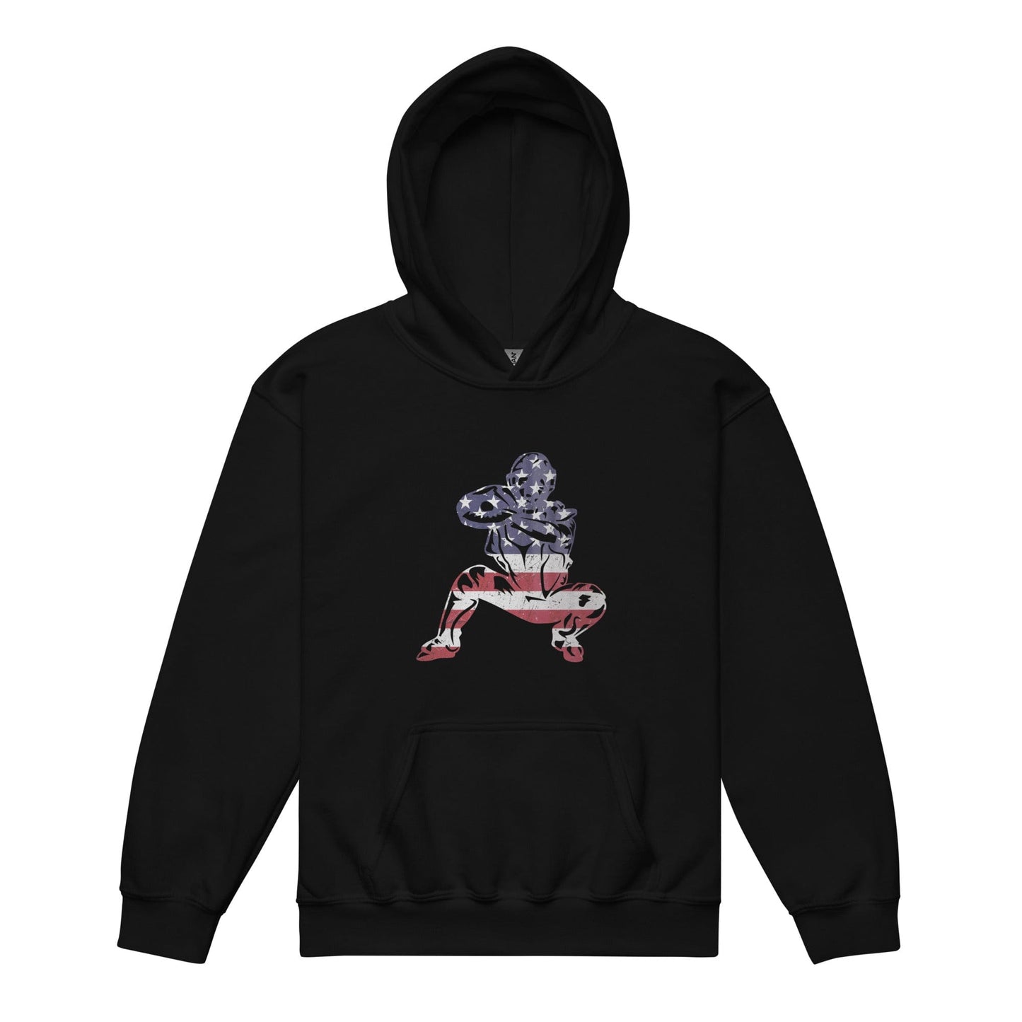 SA Apparel Youth Hoodie Black / S American Flag Basebball Catcher - Youth Hoodie
