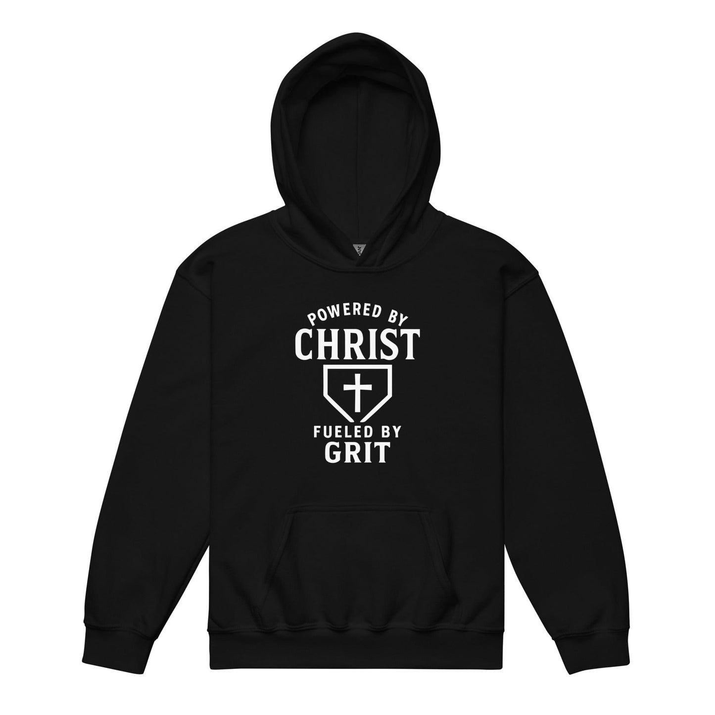 SA Apparel Youth Hoodie Black / S Powered By Christ, Fueled By Grit - Youth Hoodie