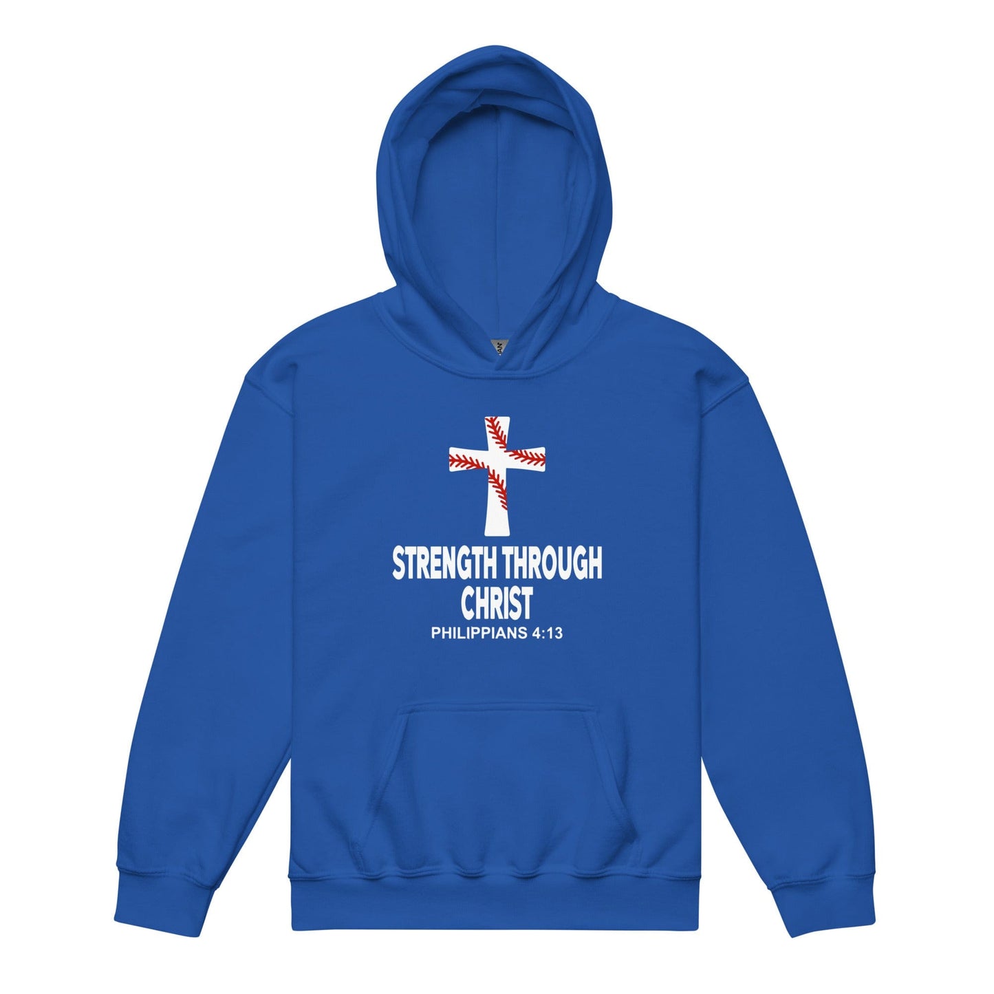 SA Apparel Royal / S Strength Through Christ Baseball - Youth Hoodie