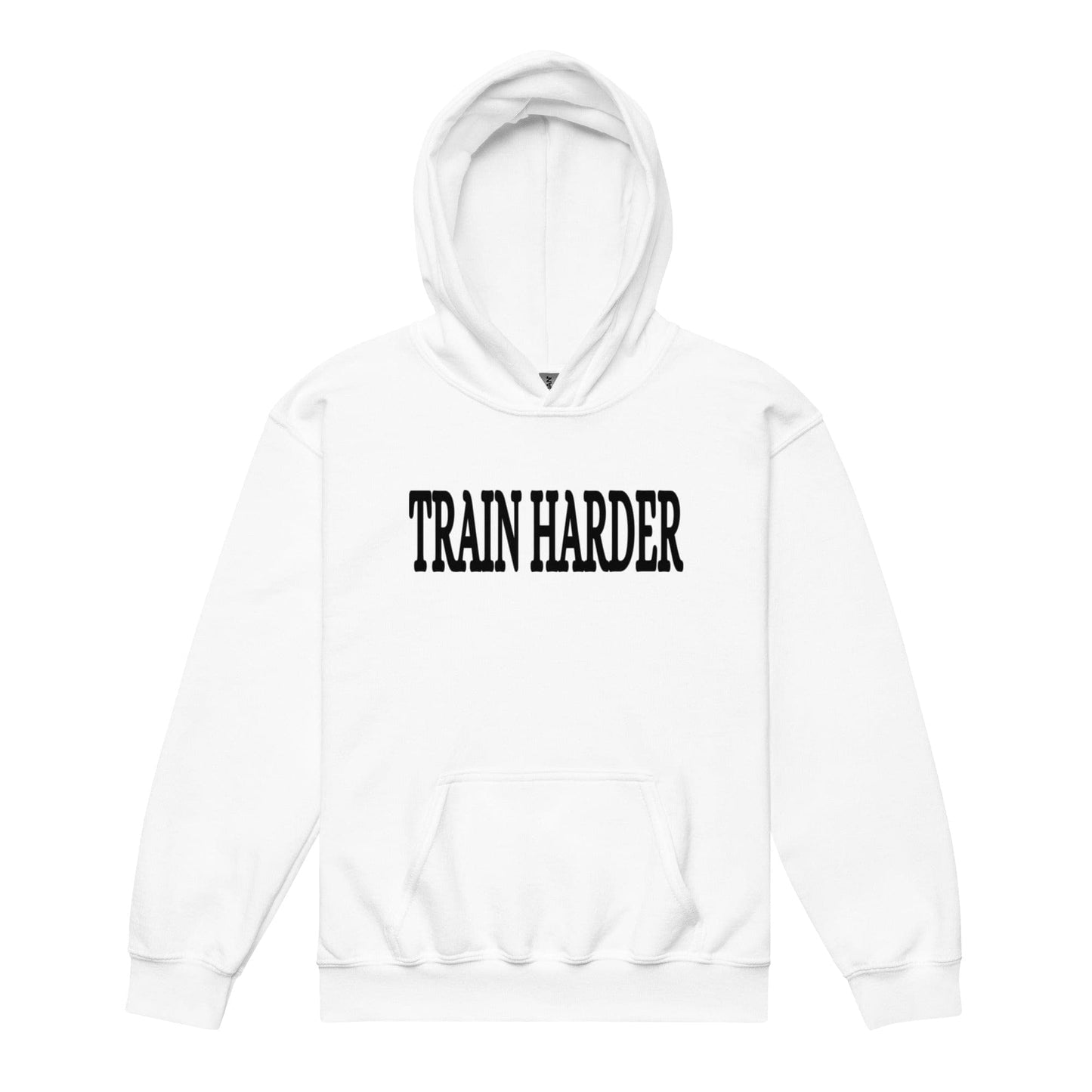 SA Apparel White / S Train Harder - Youth Hoodie