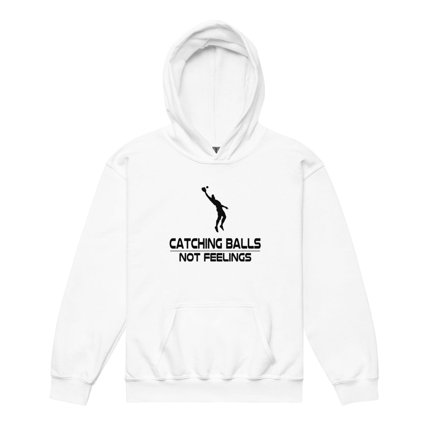 SA Apparel Youth Hoodie White / S Catching Balls Not Feelings Baseball - Youth Hoodie