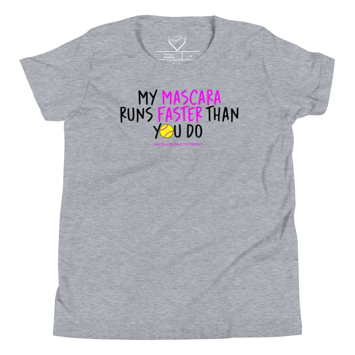 SA Apparel Athletic Heather / S My Mascara Runs Faster Than You Do Pink - Youth Tee