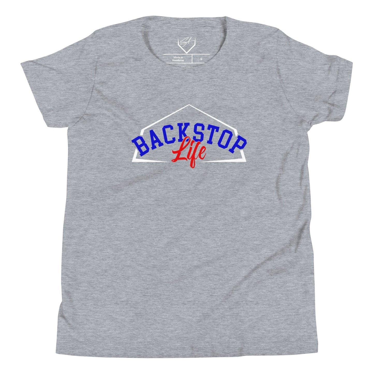 SA Apparel Athletic Heather / S Backstop Life - Youth Tee