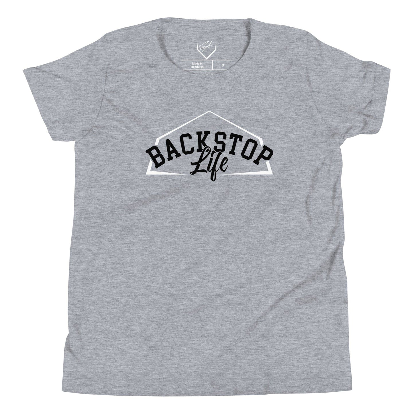 SA Apparel Athletic Heather / S Backstop Life - Youth Tee