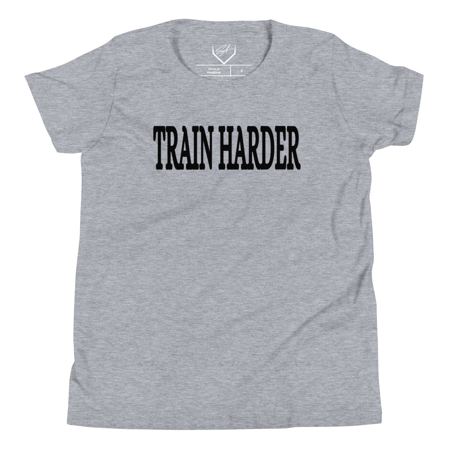 SA Apparel Athletic Heather / S Train Harder - Youth Tee