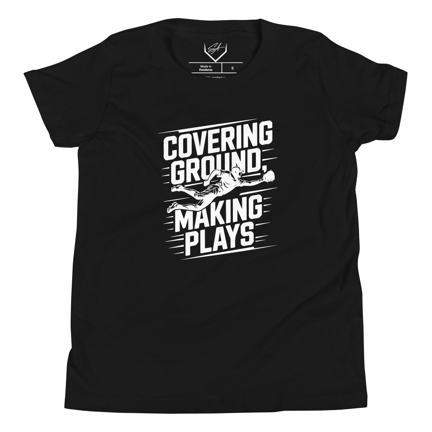 SA Apparel Youth Tee Black / S Covering Ground Making Plays - Youth Tee