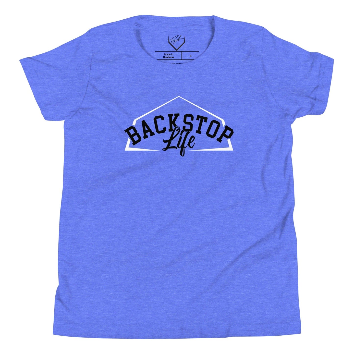 SA Apparel Heather Columbia Blue / S Backstop Life - Youth Tee