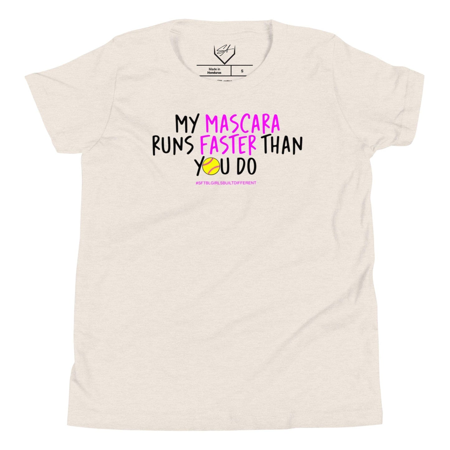 SA Apparel Natural / S My Mascara Runs Faster Than You Do Pink - Youth Tee