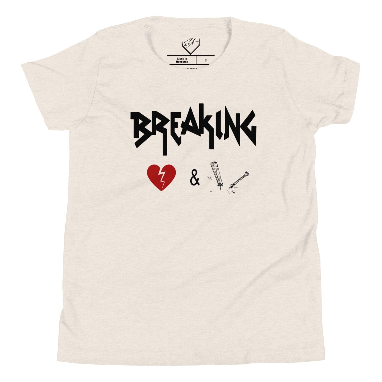 SA Apparel Heather Dust / S Breaking Hearts And Bats - Youth Tee