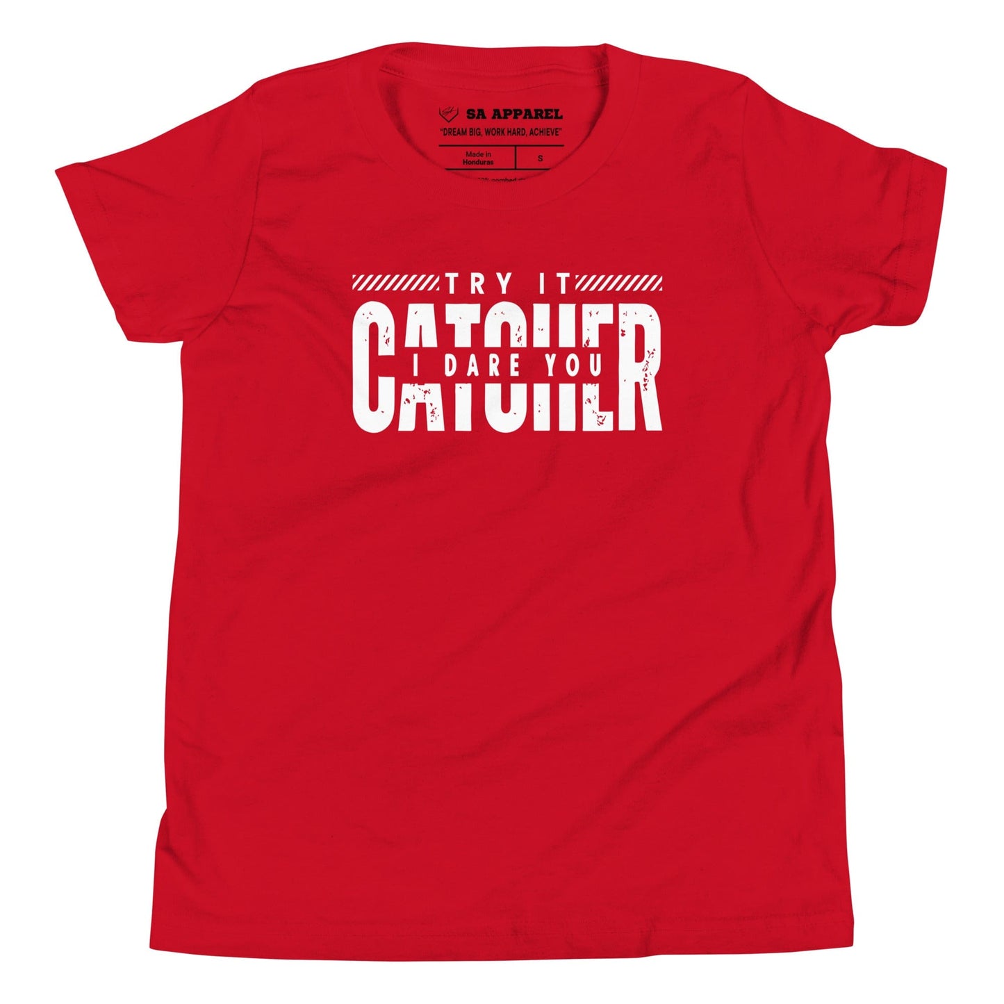 SA Apparel T-Shirt Red / S Catcher Try It I Dare You - Youth Tee