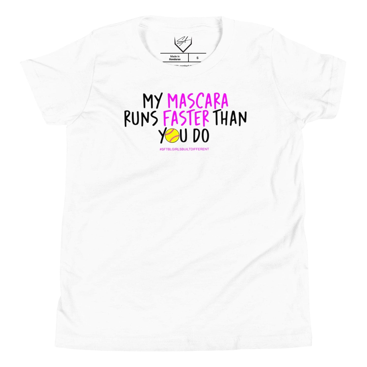 SA Apparel White / S My Mascara Runs Faster Than You Do Pink - Youth Tee