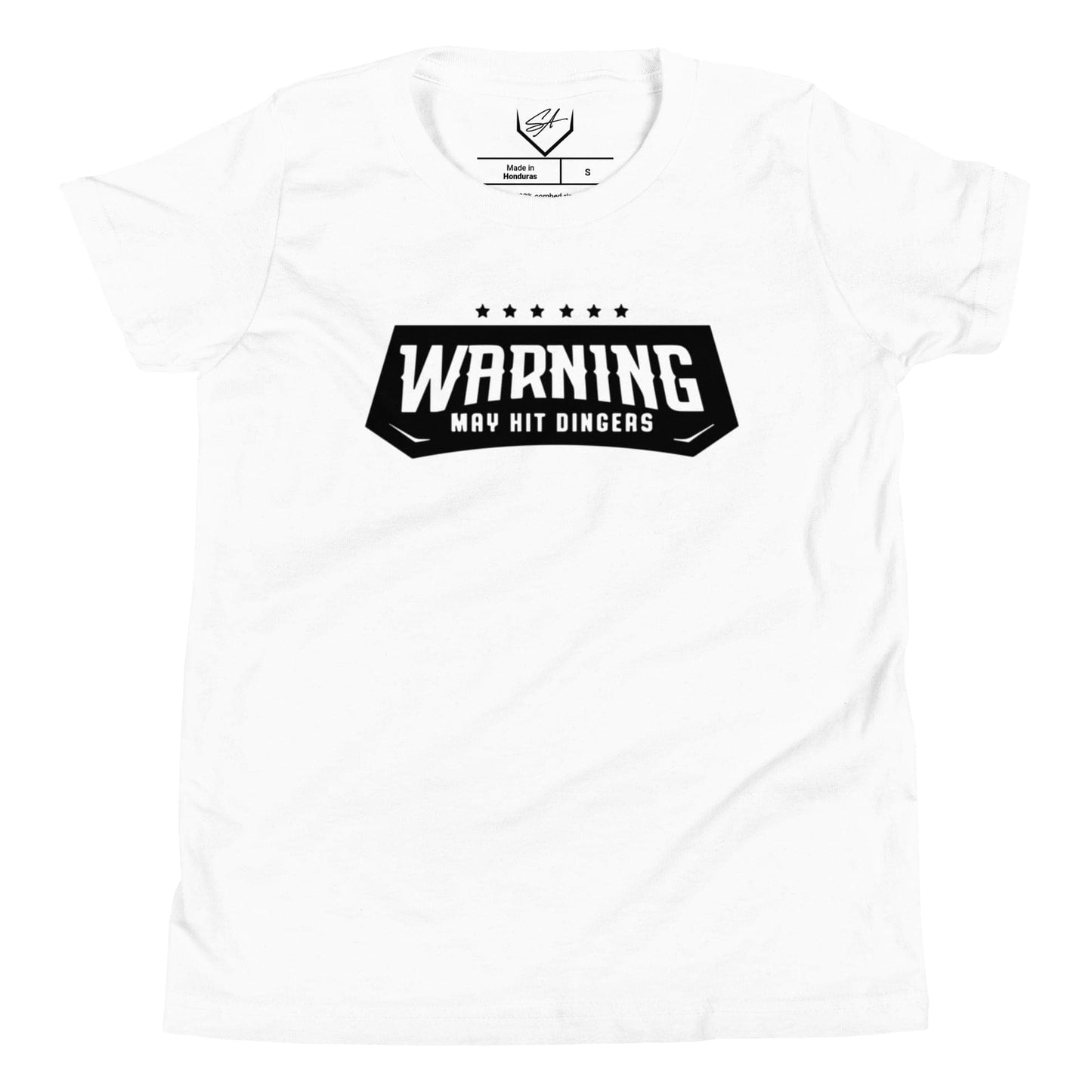 SA Apparel White / S Warning May Hit Dingers - Youth Tee