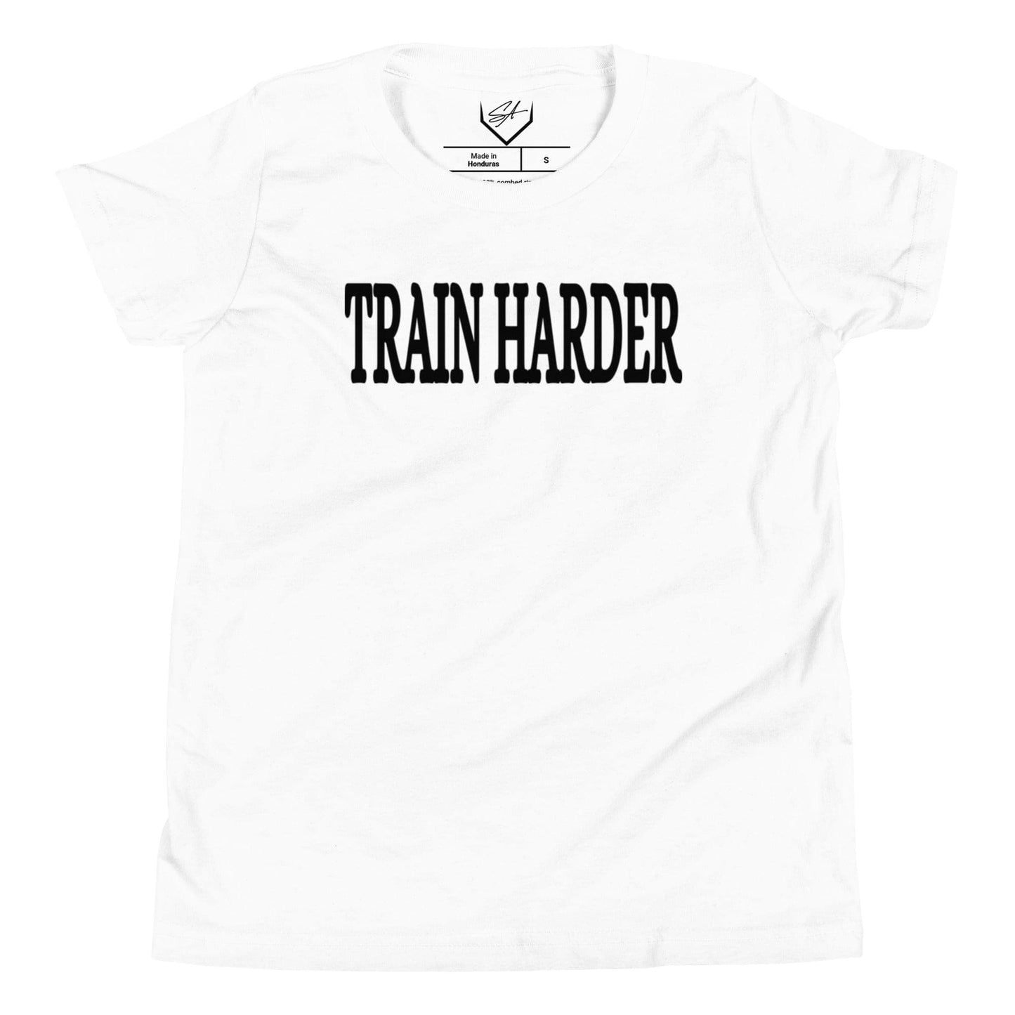 SA Apparel White / S Train Harder - Youth Tee