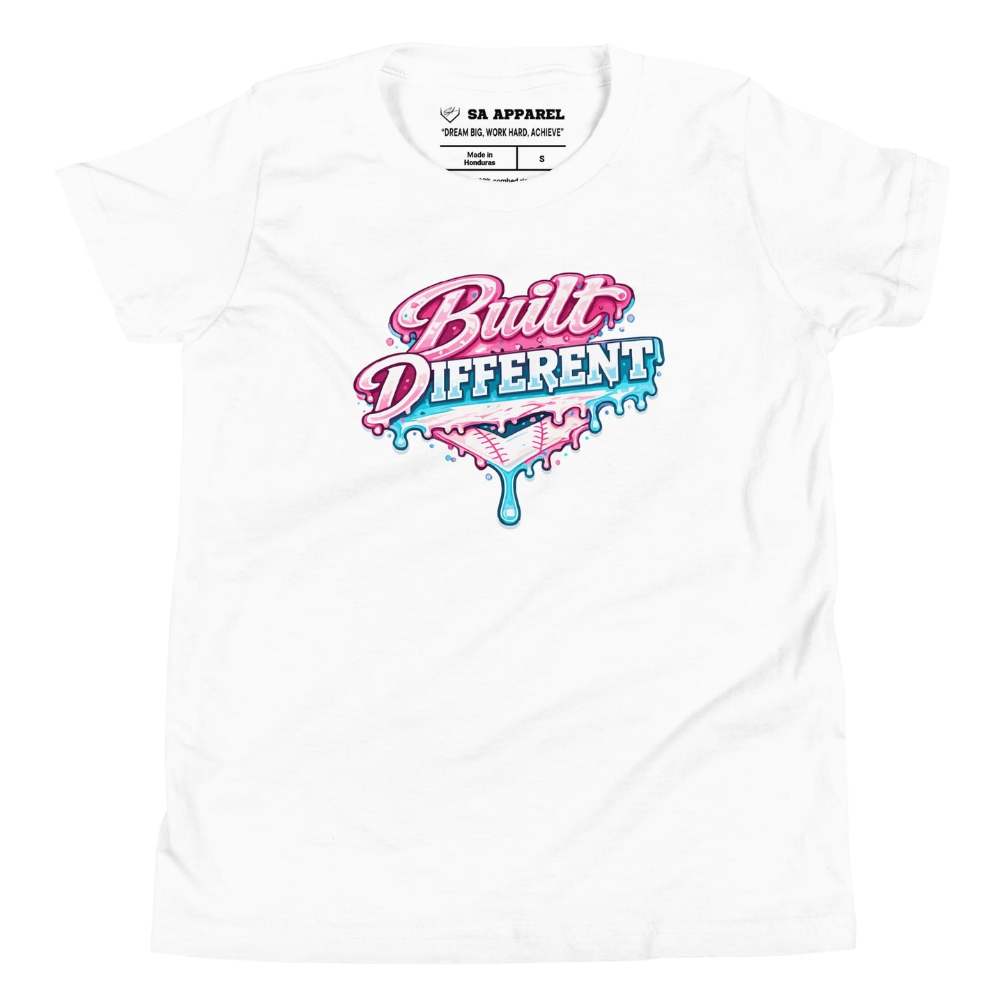 SA Apparel Youth Tee White / S / Soft Style/Cotton Built Different Softball - Youth Tee