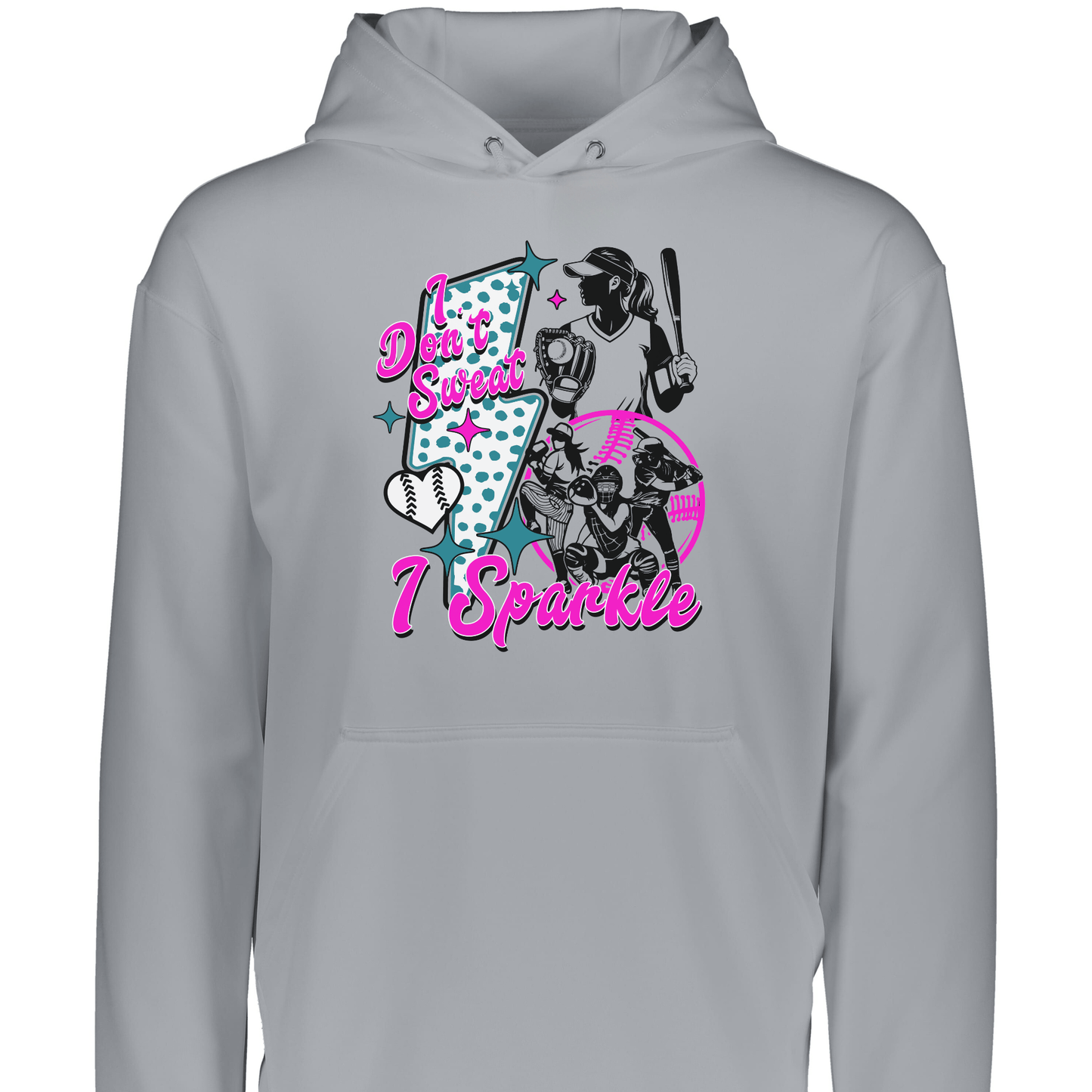 SA Apparel Adult Hoodie Silver / S / Soft Style/Cotton I Don't Sweat I Sparkle - Adult Hoodie