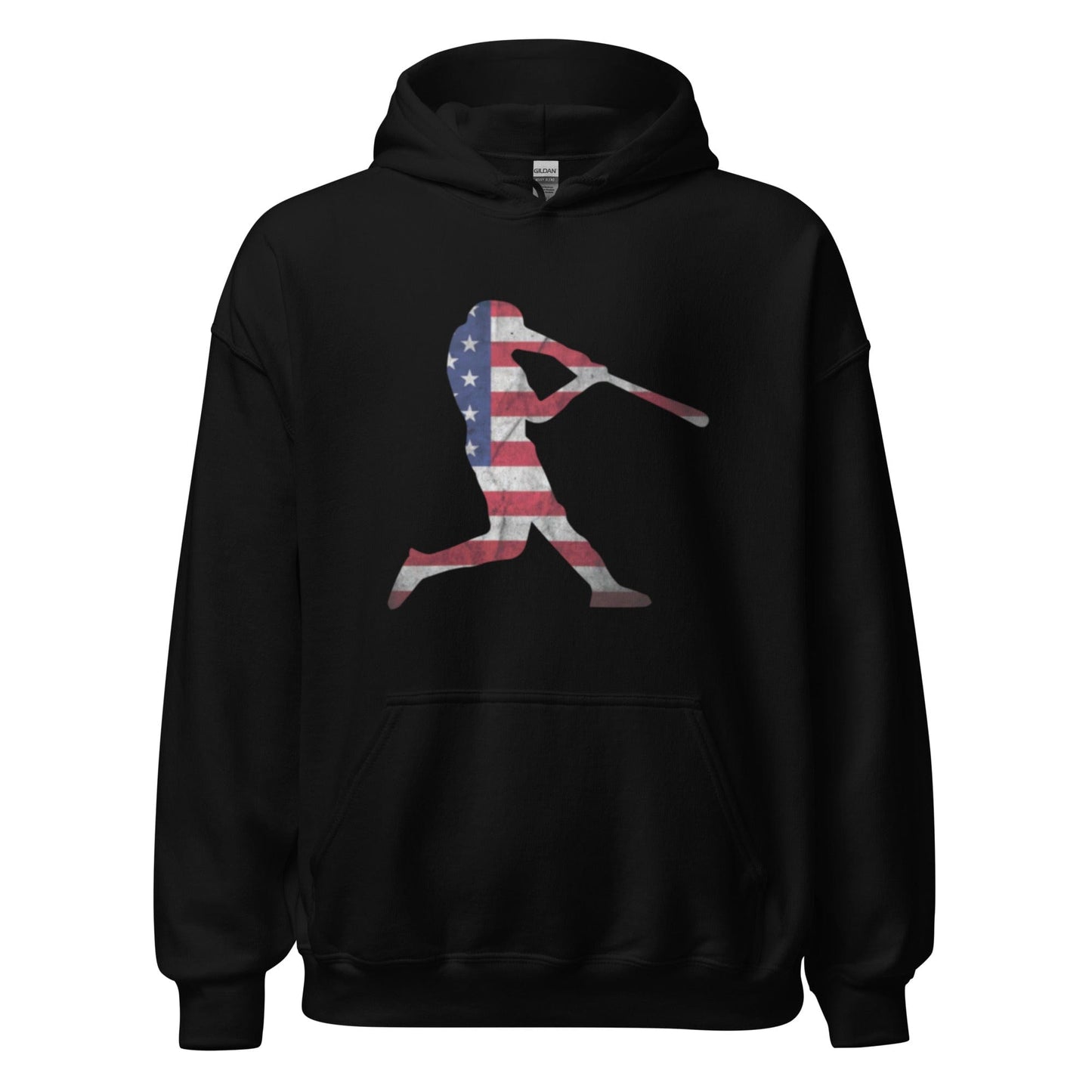 American Flag Baseball Batter - Adult Hoodie - SA Apparel