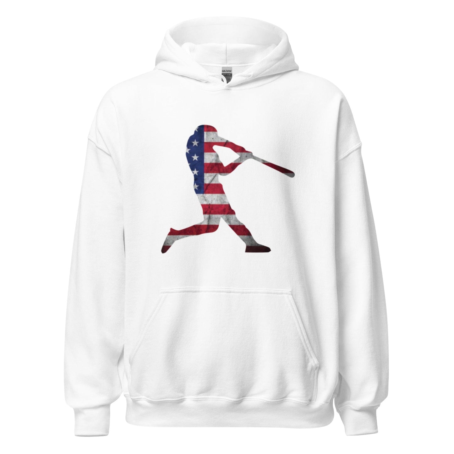 American Flag Baseball Batter - Adult Hoodie - SA Apparel